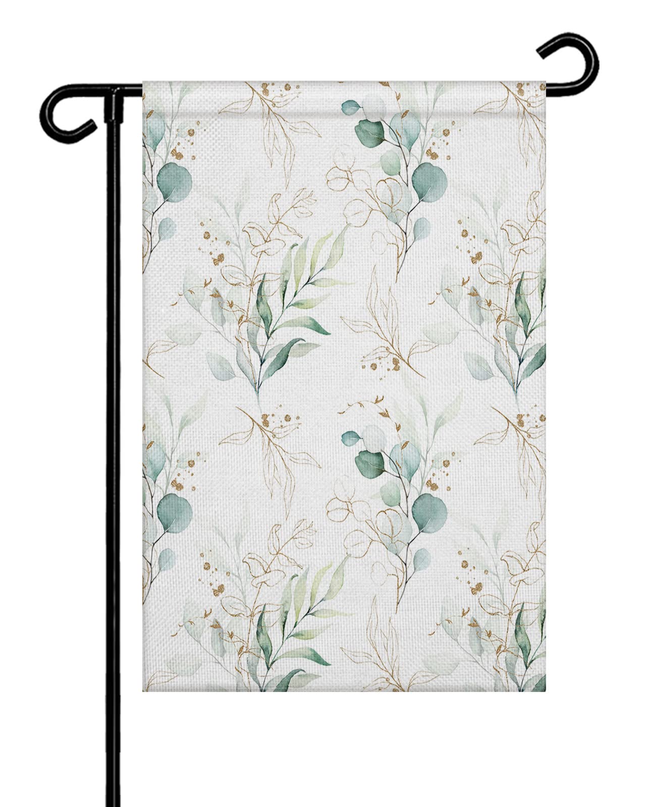 Double Sided Burlap Garden Flag with Tropical Leaves Design - Summer Teal Leaf & Spring Floral Rustic Welcome Banner - 28x40 Inch Seasonal Vertical Yard Flag for Patio, Lawn & Outdoor Decor | Perfect for Summer BBQs, Spring Garden Parties & Front Porch Welcoming
