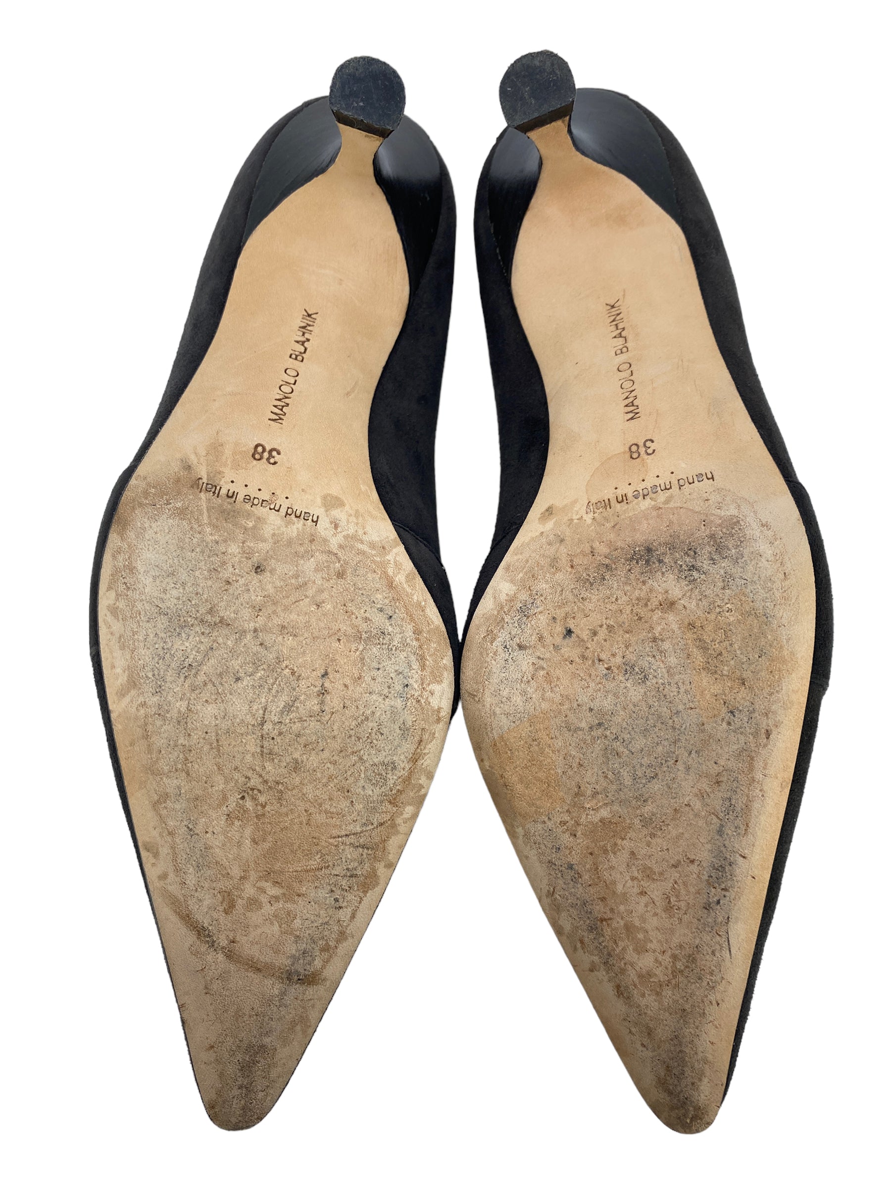 Manolo Blahnik Grey Suede Heels Women's Size 38 | Elegant Pointed Toe Pumps for Weddings, Parties & Office Wear