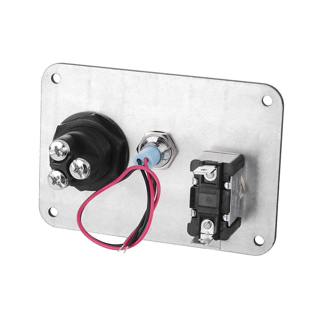Jtron Racing Car Ignition Switch Panel - 12V 2-in-1 Engine Start Push Button with LED Toggle Switch for Racing Cars (Red) | Perfect for Car Modifications, Off-Road Vehicles & DIY Automotive Projects