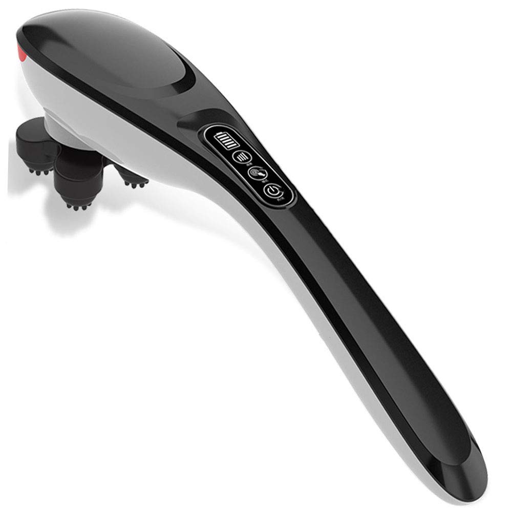 Cordless Electric Percussion Full Body Massager - Handheld Deep Tissue Massage Gun with 6 Interchangeable Nodes & Infrared Therapy, Portable Design for Muscle Recovery (Black) - Perfect for Post-Workout, Sports Injury Relief & Home Relaxation