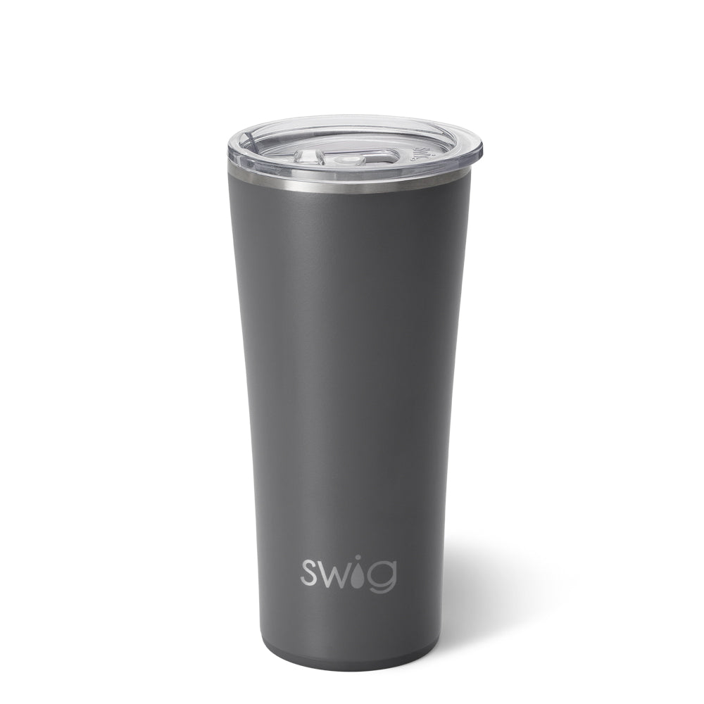 22oz Insulated Grey Tumbler Cup - Leakproof Stainless Steel Travel Mug for Hot & Cold Drinks - Perfect for Office, Gym, Hiking and Outdoor Activities