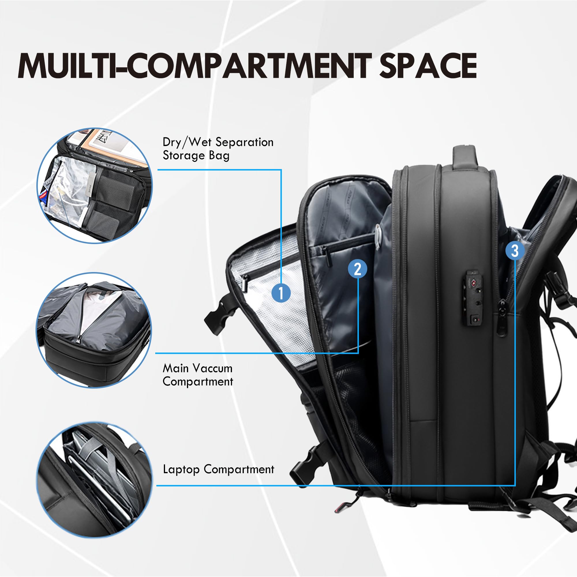 Vacuum Seal Travel Backpack with Pump - 17