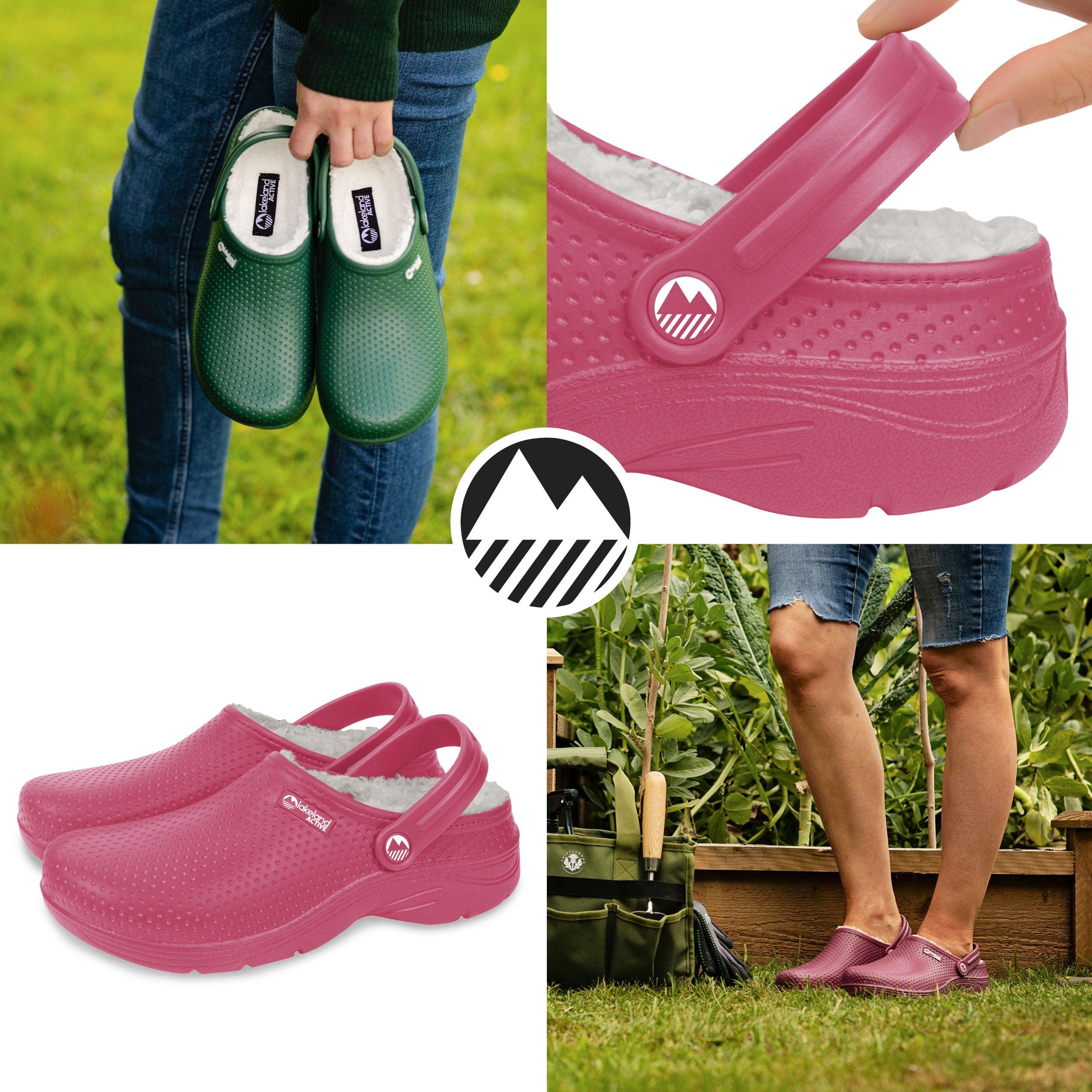Women's Warm Fleece-Lined Clogs - Slip-Resistant Indoor/Outdoor House Shoes for Winter Comfort at Home & Garden