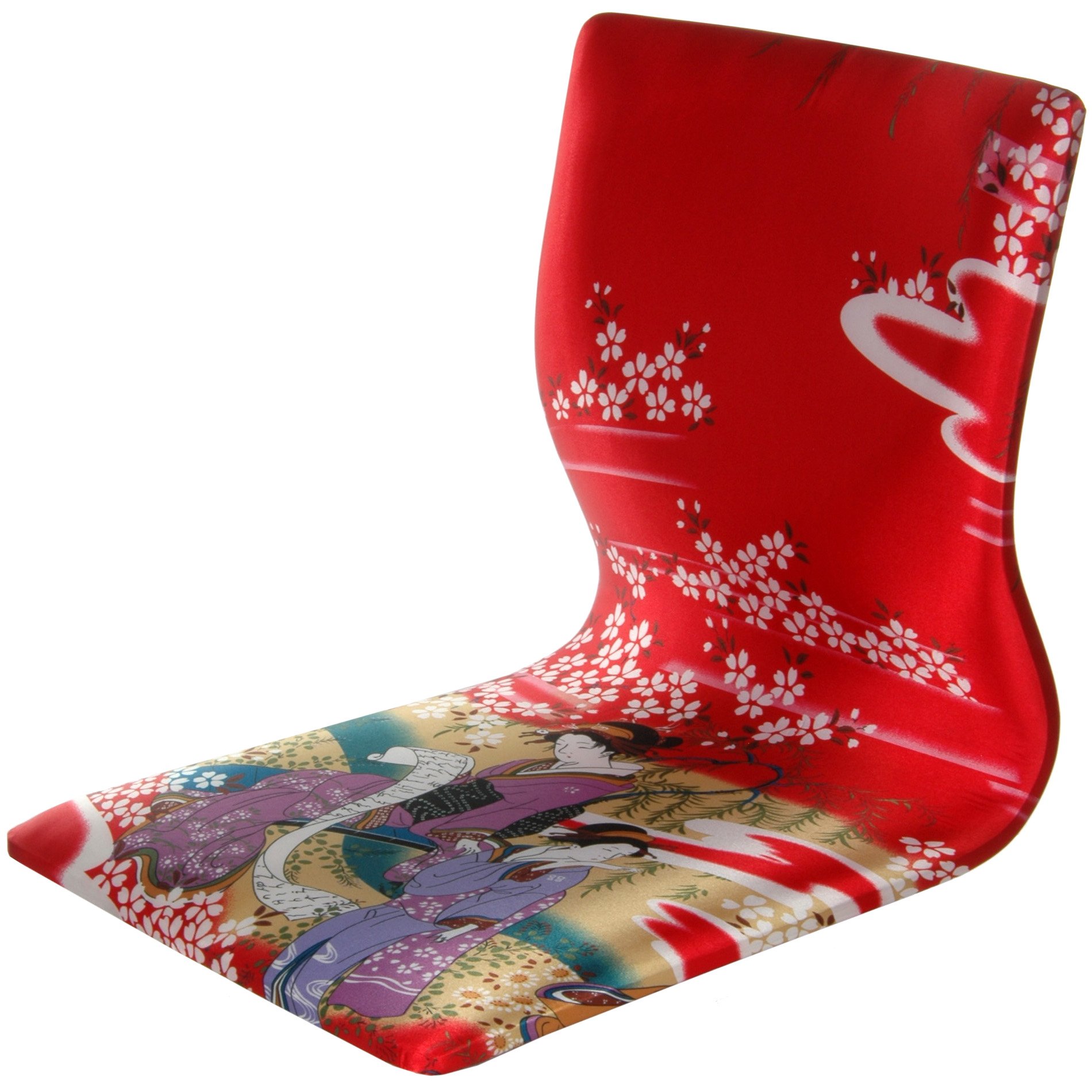 Traditional Japanese Red Tatami Floor Chair - Red Geisha Style Meditation Seat for Zen Yoga, Tea Ceremony & Home Decor