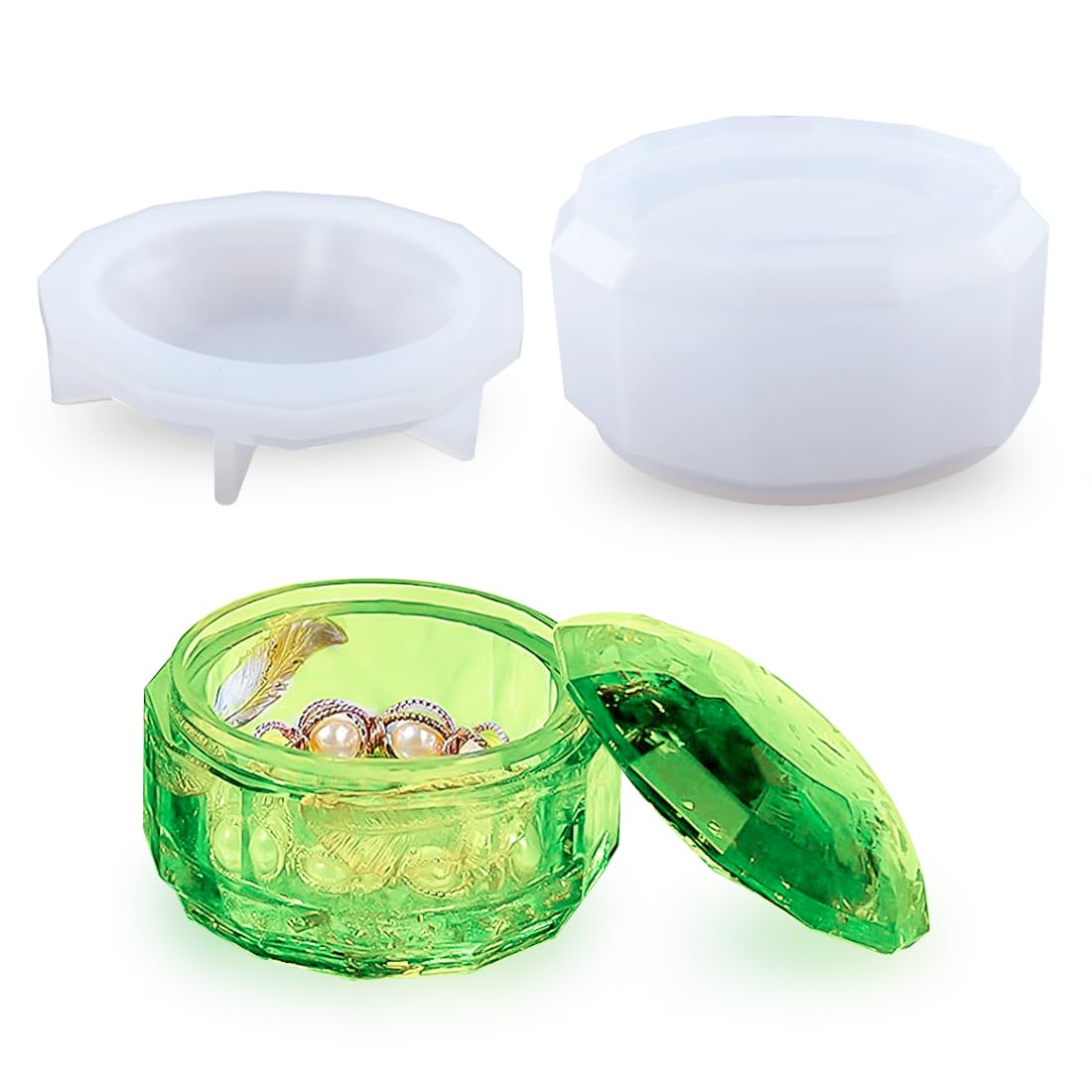 Voyyphixa Silicone Resin Molds with Lids - DIY Epoxy Casting Jars for Candles, Candlesticks & Storage | Perfect for Organizing Candy, Crafts & Home Decor