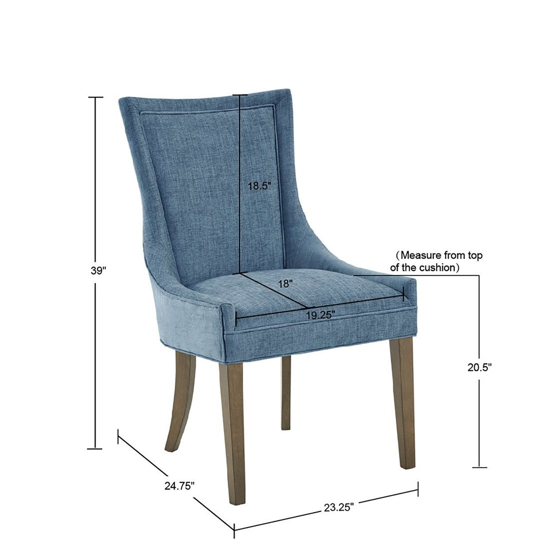 Modern Dining Side Chairs Set of 2 - Sturdy Wooden Kitchen Chairs with Padded Seats - Perfect for Dining Room, Breakfast Nook & Small Space Decor
