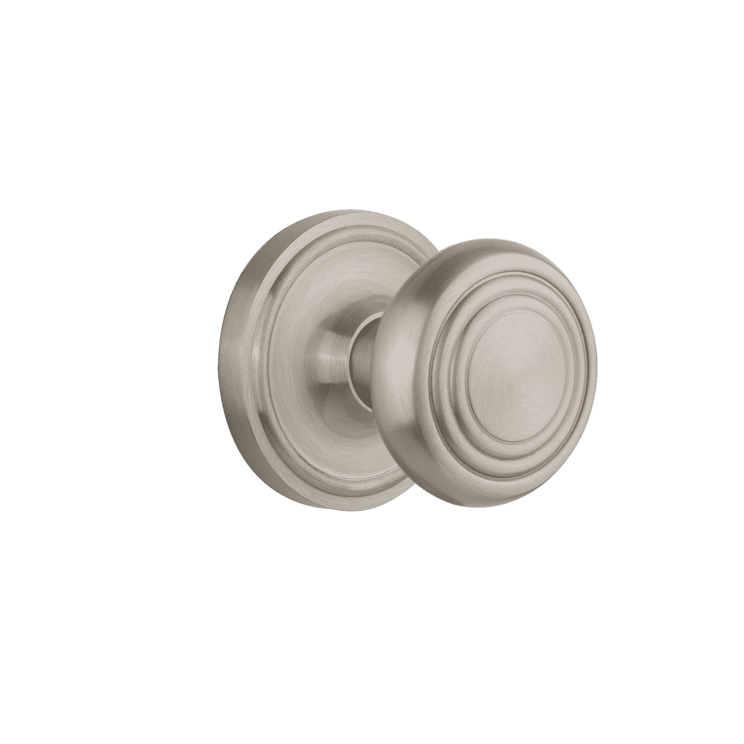 Classic Rosette with Deco Knob in Satin Nickel - Vintage Style Ceiling Medallion for Chandeliers & Light Fixtures - Perfect for Dining Rooms, Bedrooms & Home Decor