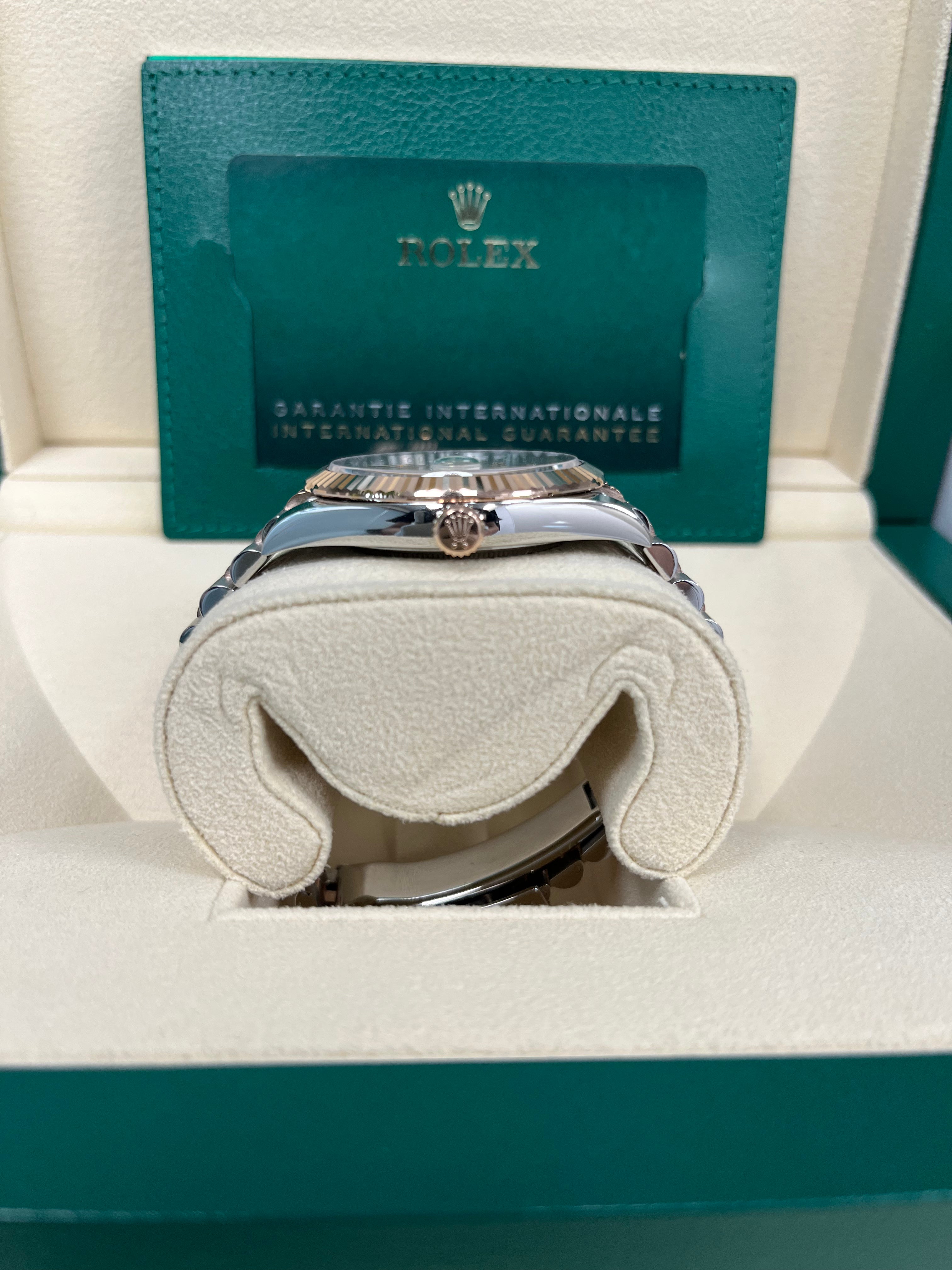 Rolex Datejust 41 Two Tone Watch - Stainless Steel & Rose Gold, Mother of Pearl Diamond Dial, Fluted Bezel, Jubilee Bracelet (Ref#126331) | Luxury Dress Watch for Men, Perfect for Business, Weddings & Special Occasions