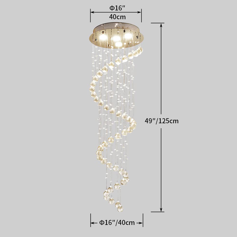 Modern Crystal Chandelier 4-Light Pendant - 50
