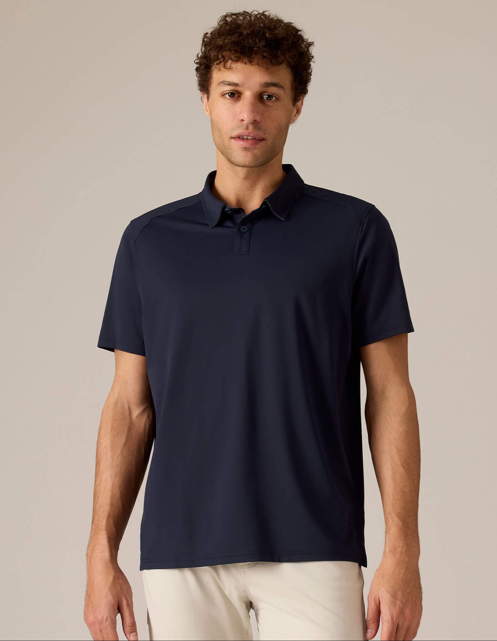 Rhone Men's Commuter Polo Shirt - Moisture Wicking, Quick Dry Performance Golf & Work Shirt in True Navy | Perfect for Office, Golf & Casual Wear