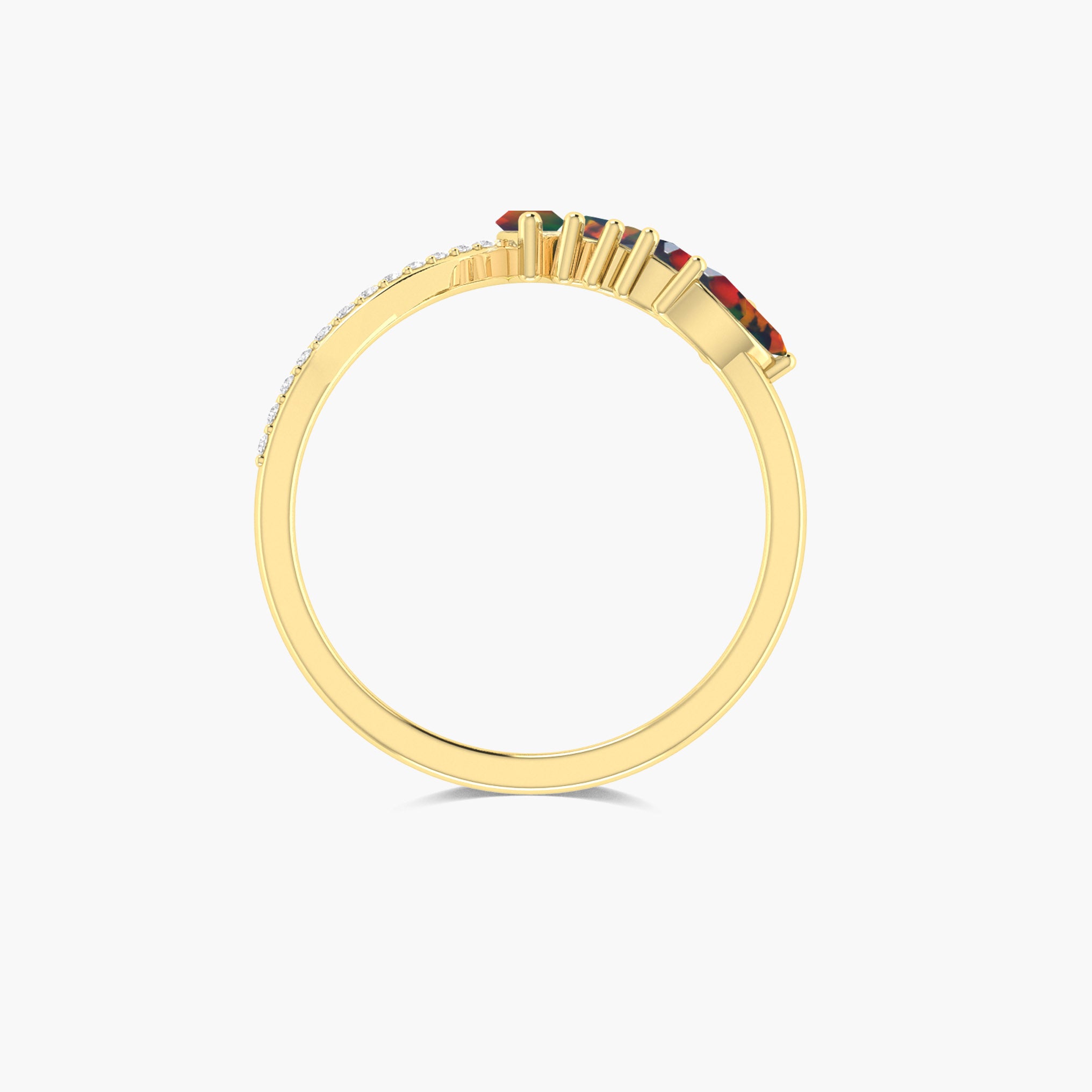 Handcrafted Black Fire Ethiopian Opal Marquise Shape Ring for Women - Elegant Jewelry Gift for Wedding, Anniversary & Special Occasions