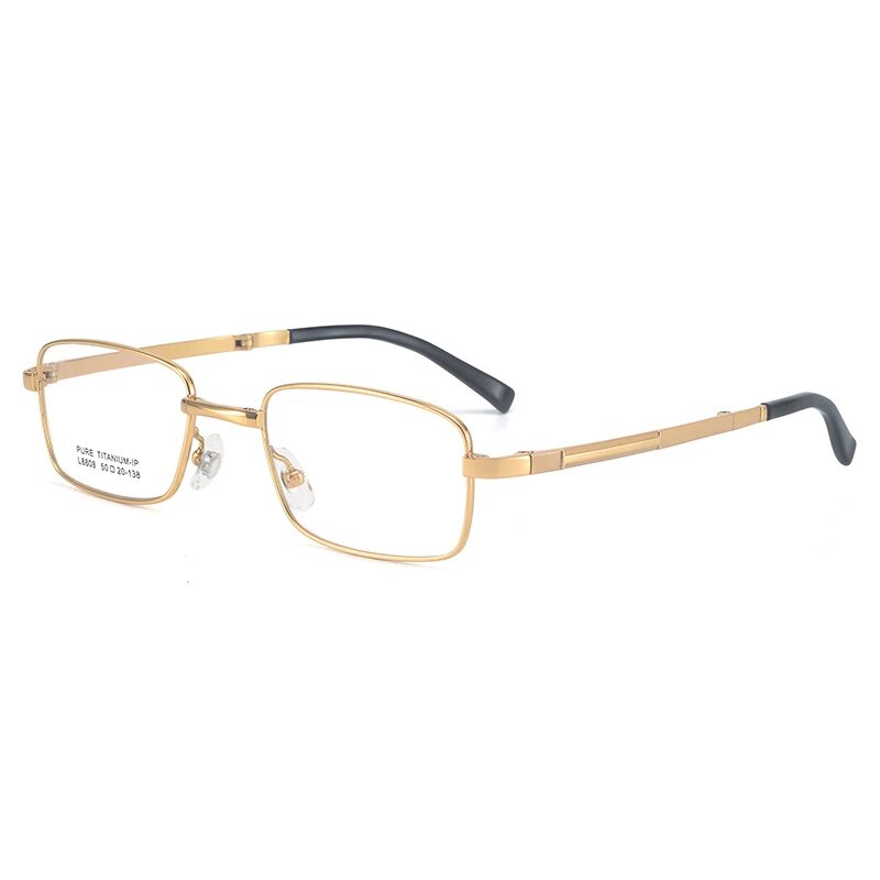 Bclear Men's Full Rim Foldable Square Titanium Eyeglasses LB8808 - Lightweight Durable Glasses for Work, Reading & Travel