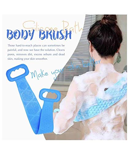 Exfoliating Body Scrubber with Double-Sided Silicone Bristles - Deep Clean & Invigorate Skin - Shower & Bath Scrubber Belt for Women & Men - Pack of 2 (Multicolor) - Perfect for Exfoliating Back, Shoulders & Hard-to-Reach Areas