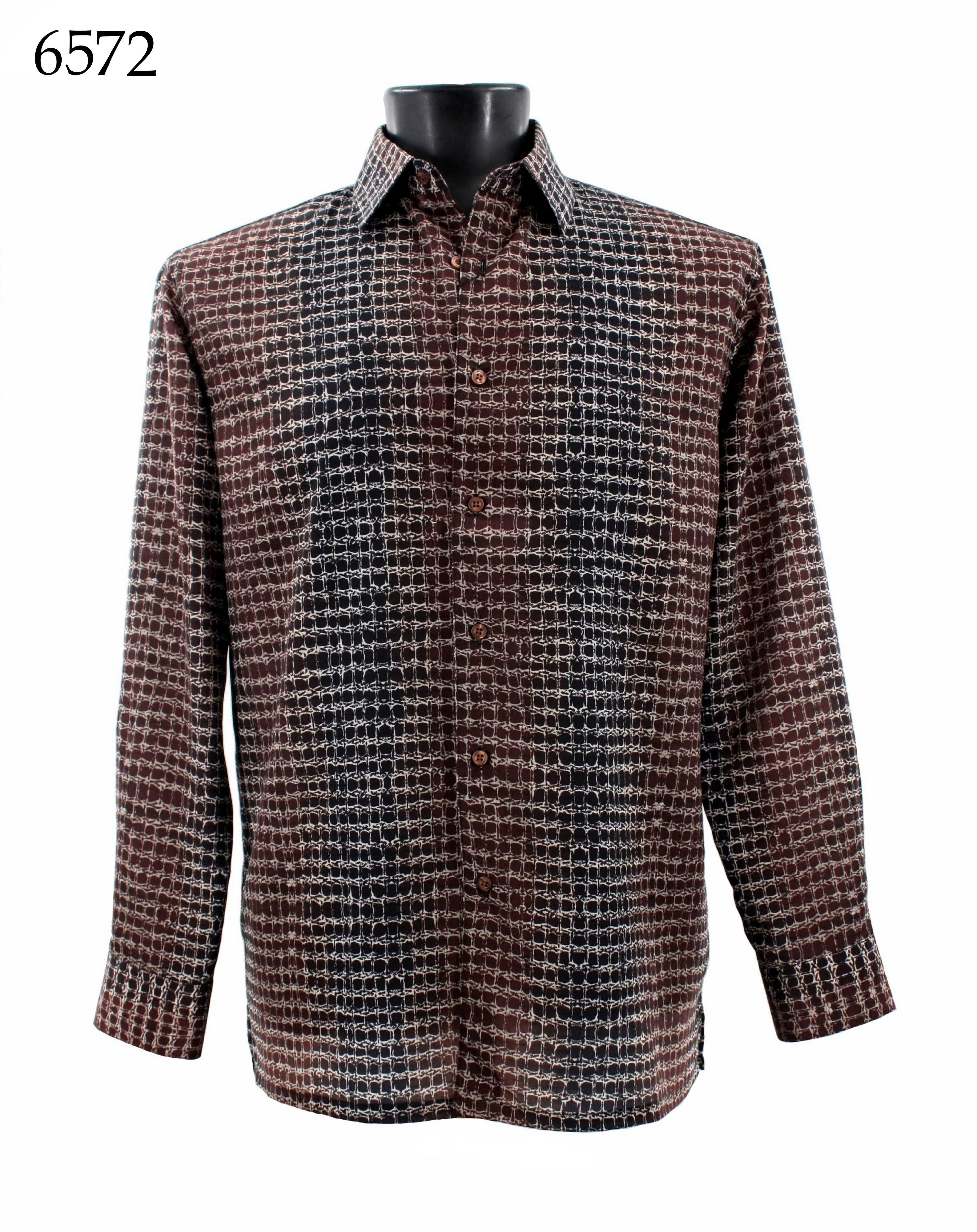 Bassiri Men's Long Sleeve Casual Shirt 6572 - Comfortable Slim Fit Button Down Shirt for Office, Business, and Daily Wear