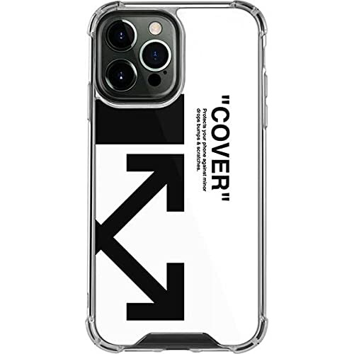 Skinit Clear iPhone 13 Pro Max Case with Black & White Arrow Design - Slim Protective Cover for Everyday Use & Travel