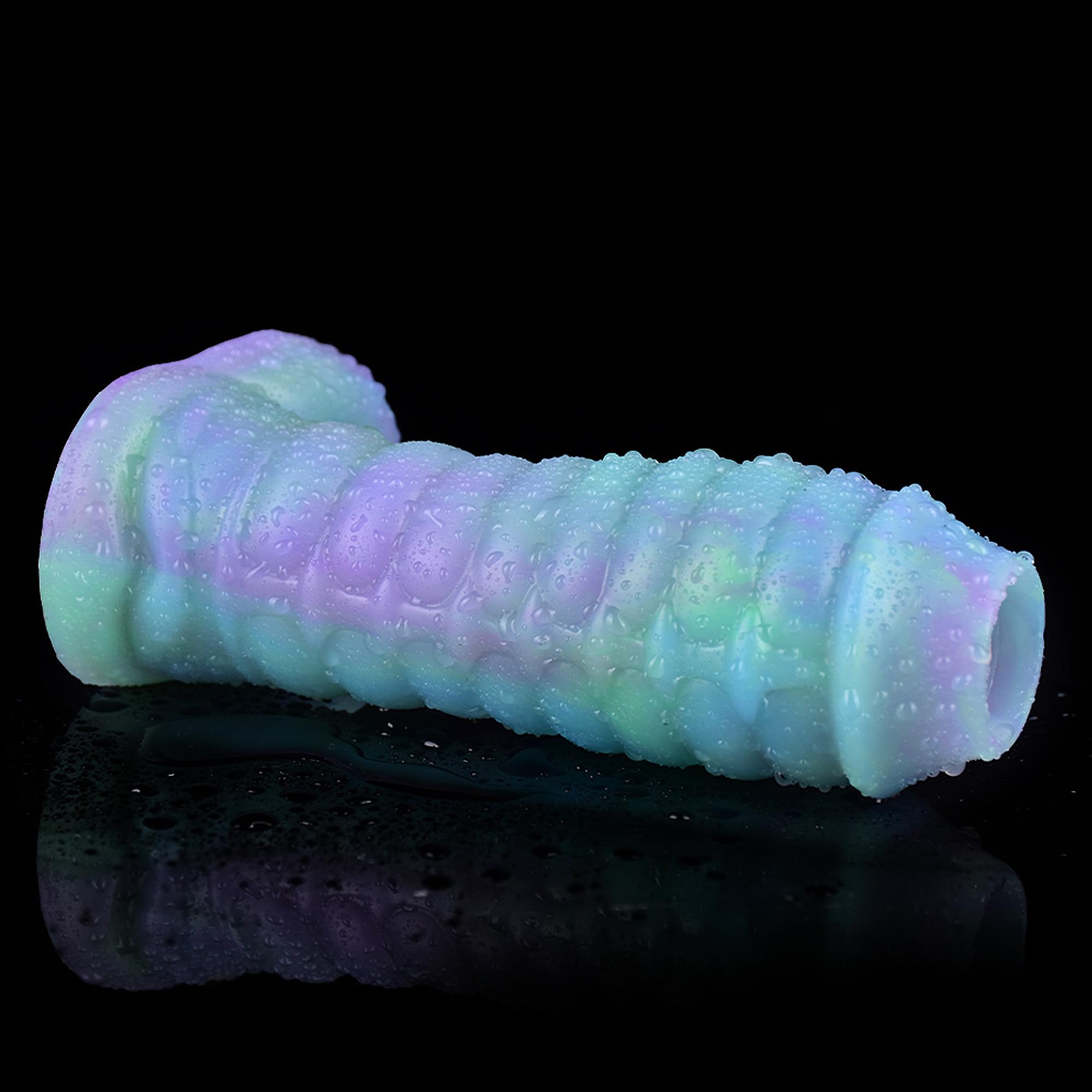 Luminous Silicone Penis Sleeve Extender with Cock Ring - Reusable Male Enhancement Toy for Couples & Solo Play - Girth Booster for Intimate Moments & Spicy Nights