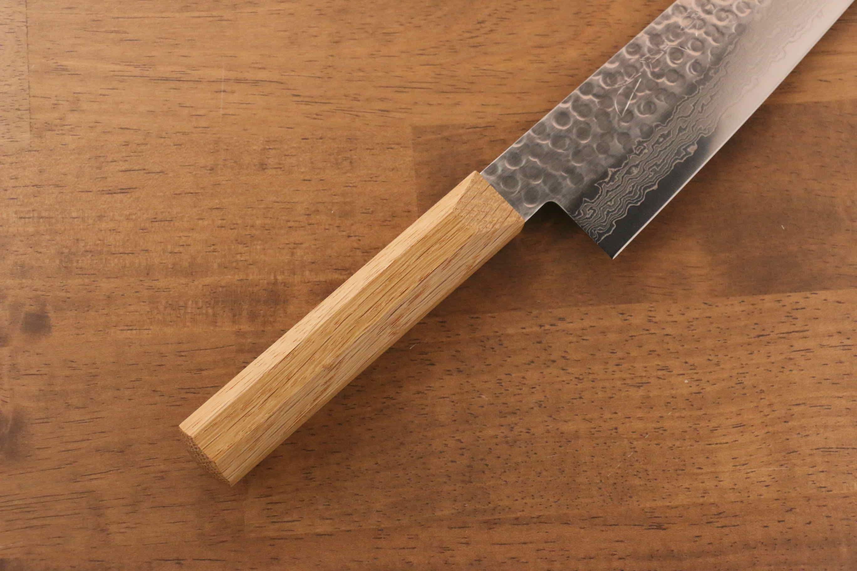 Premium Jikko VG10 17-Layer Damascus Gyuto Chef Knife 230mm (9 Inch) with Oak Handle - Professional Japanese Kitchen Knife for Slicing, Dicing & Meat Cutting