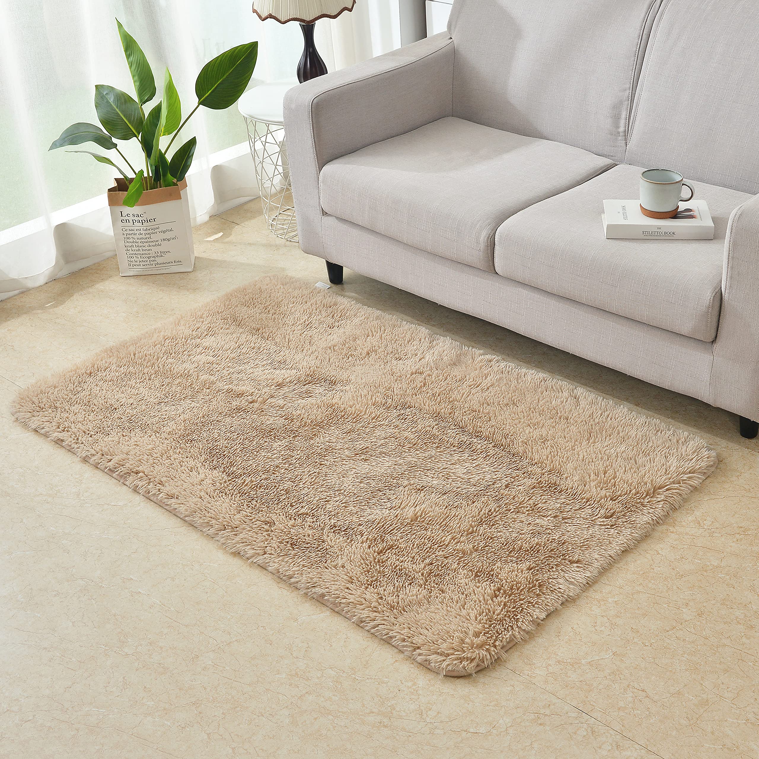 Soft Fluffy Shag Rug - Aesthetic Faux Fur Carpet for Bedroom, Kids Playroom & Nursery - Hot Pink Fuzzy Rug for Cozy Home Decor