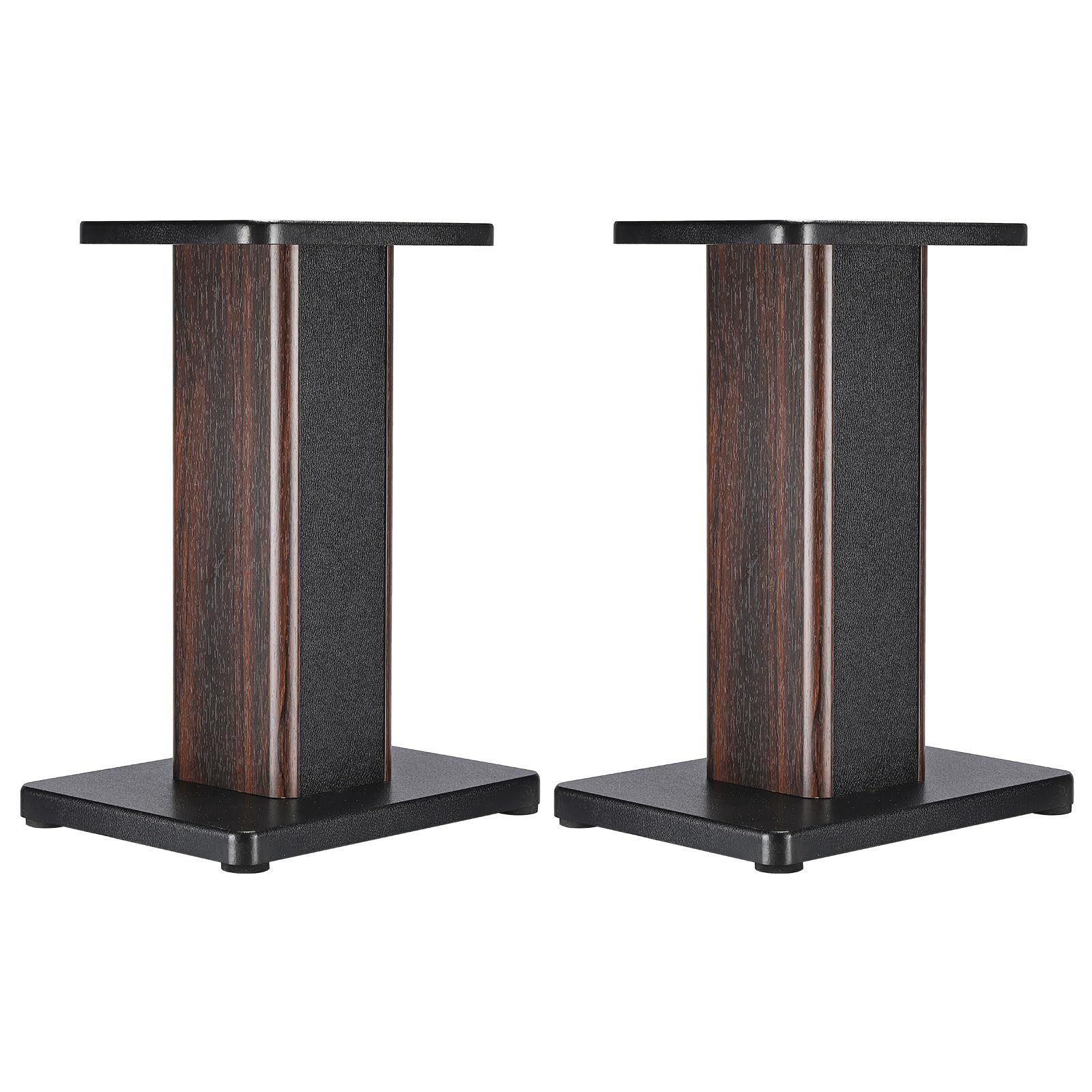 Premium Wood Grain Speaker Stands 1 Pair - 15.7 Inch (40cm) Universal Small Speaker Stands with Hollow Design for Enhanced Audio - Perfect for Home Theater, Cinema, and Bookshelf Speakers | Ideal for Living Room, Bedroom, and Studio Setup
