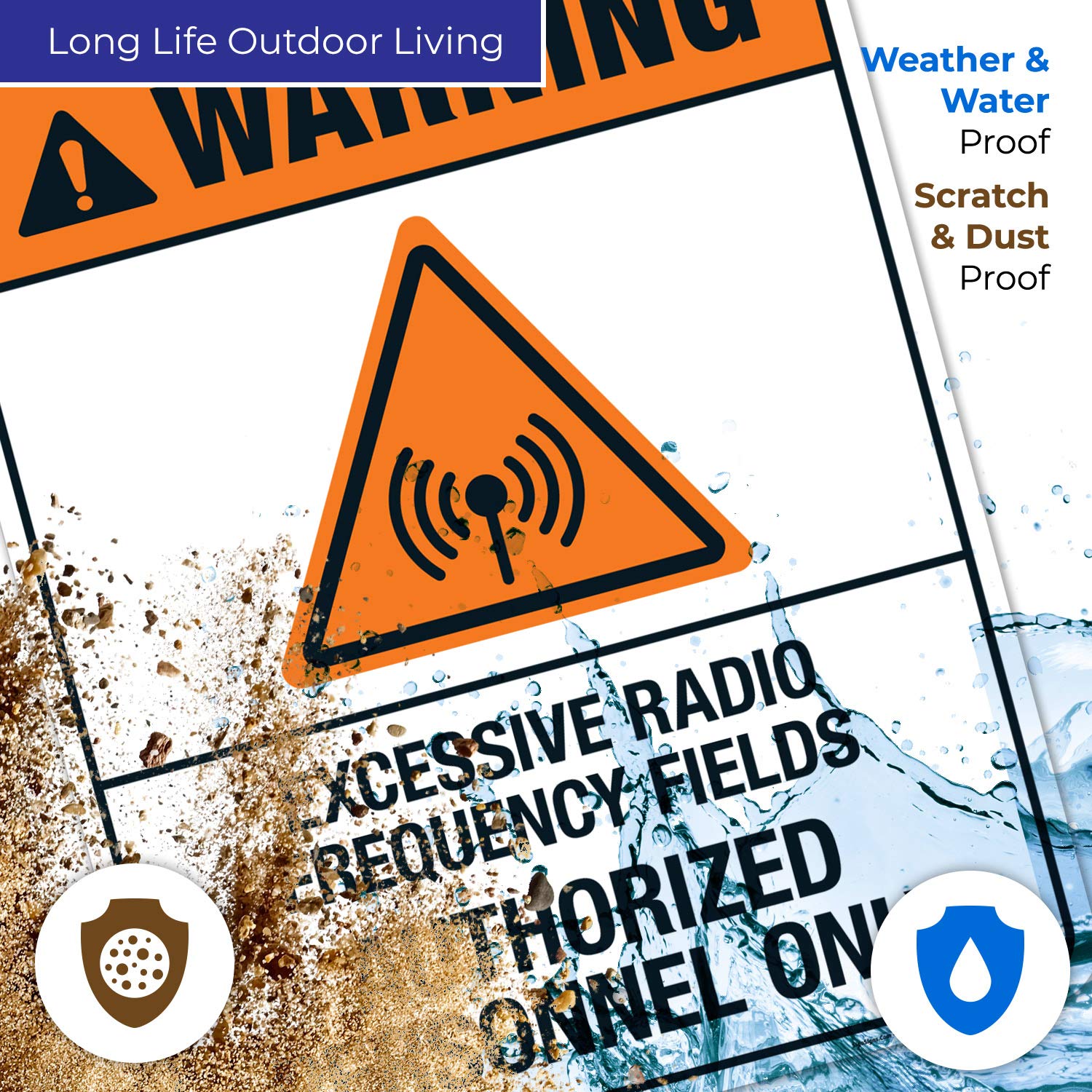 ANSI Warning Sign - Excessive Radio Frequency Fields Authorized Personnel Only - 24x30 Inches Rust Free .063 Aluminum Sign - Fade Resistant for Indoor/Outdoor Use - Made in USA - Perfect for Industrial Facilities, Laboratories & Restricted Areas