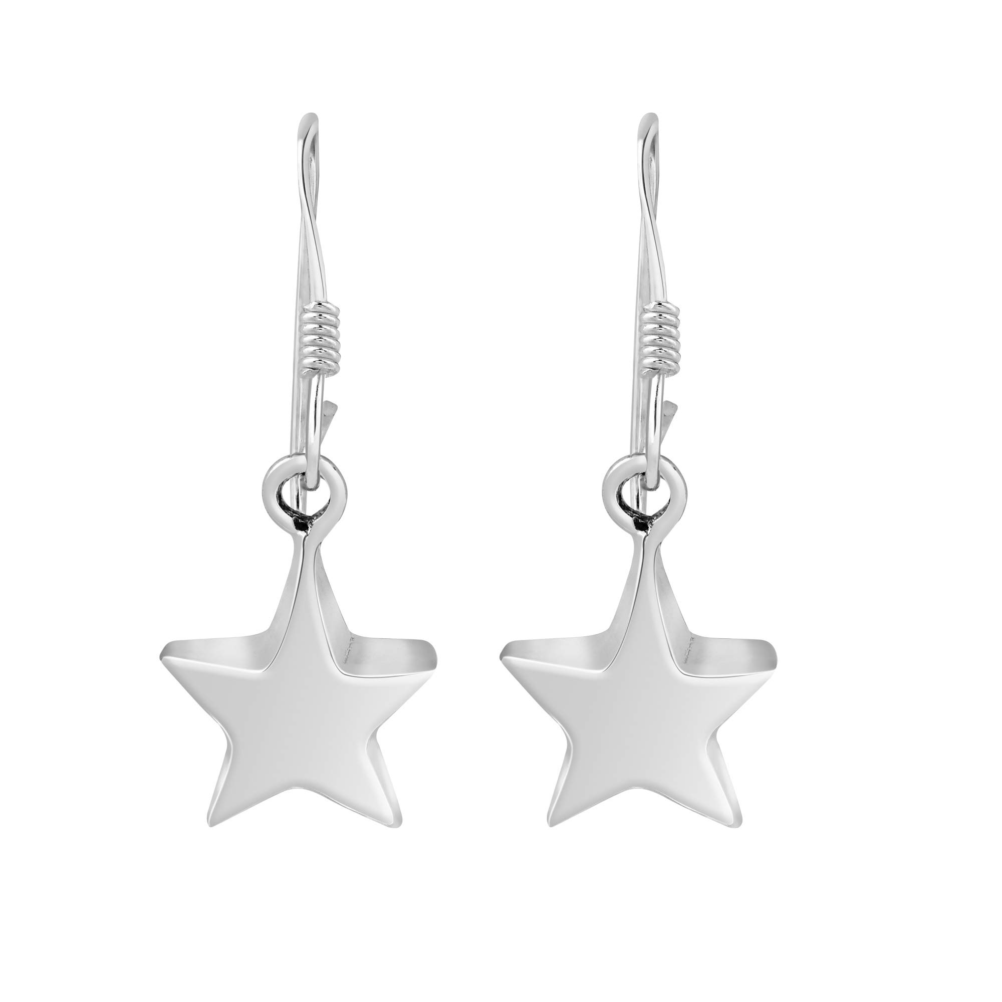 Charming Lucky Stars .925 Sterling Silver Dangle Earrings for Women - Elegant Everyday Jewelry & Perfect Gift for Birthdays, Anniversaries