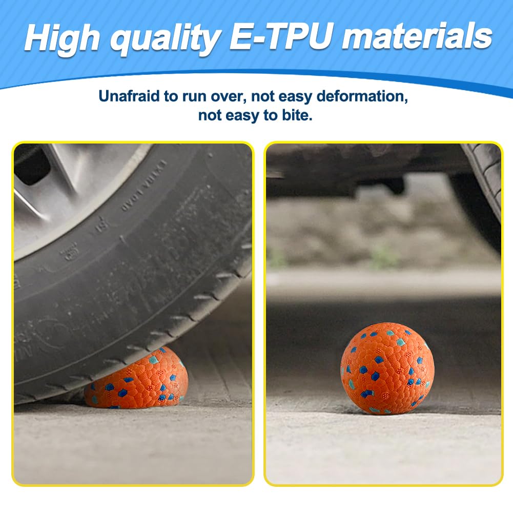 Indestructible Dog Tennis Balls - Ultra Durable Chew Proof Bouncy Toys for Aggressive Chewers | Interactive Fetch Game & Floating Water Toy for Large & Small Dogs | Perfect for Outdoor Play, Pool Fun & Training