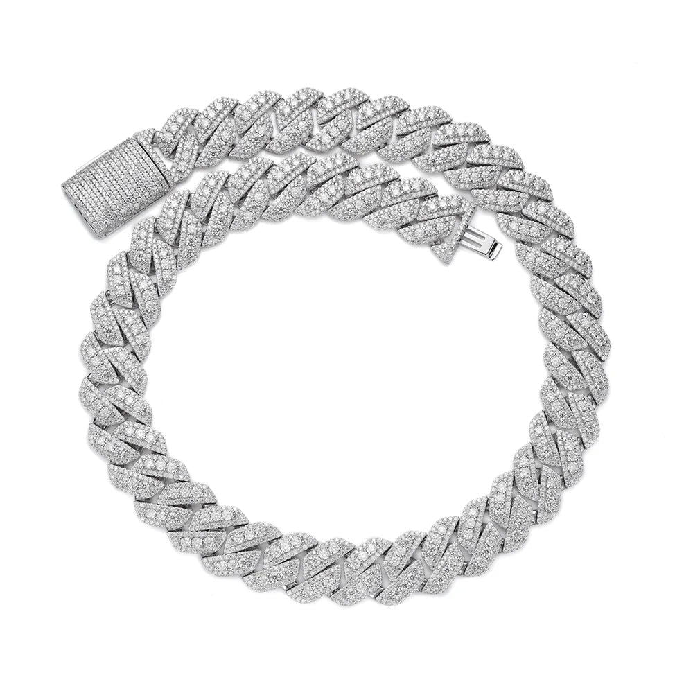 925 Sterling Silver Moissanite Miami Cuban Link Bracelet for Men - 12mm Icy White Custom Chain Bracelet - Perfect for Gifts, Weddings & Everyday Luxury Wear