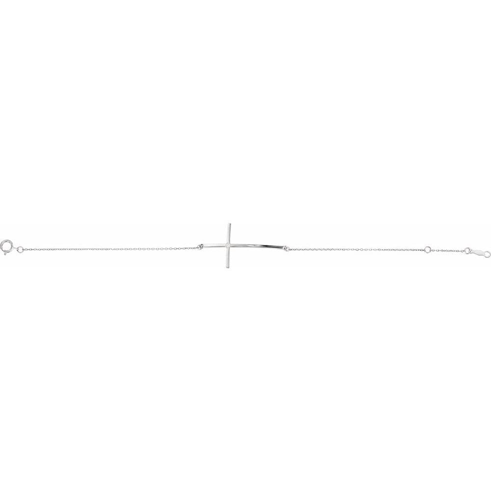 14K Gold Diamond Sideways Cross Bracelet for Women - Elegant Fine Jewelry Gift for Her, Perfect for Birthdays, Anniversaries & Special Occasions