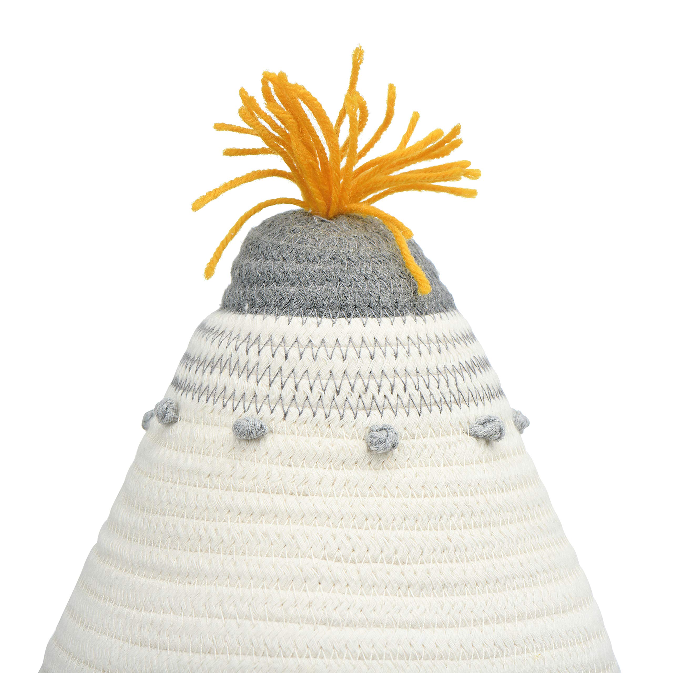 Creative Cotton Rope Basket with Lid - Grey Storage for Home Decor