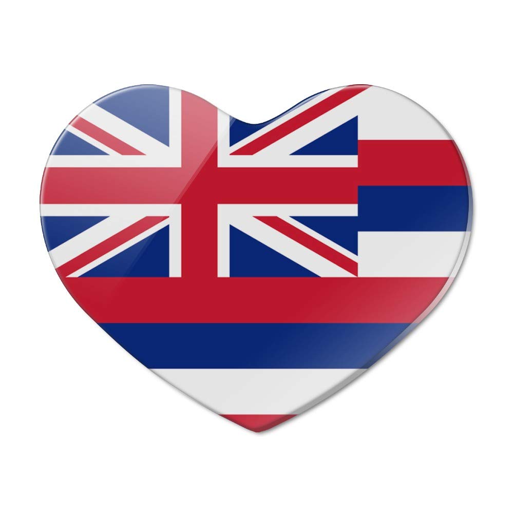 Hawaii State Flag Heart Acrylic Refrigerator Magnet - Hawaiian Pride Decorative Fridge Magnet for Home, Office, Dorm & Gifts
