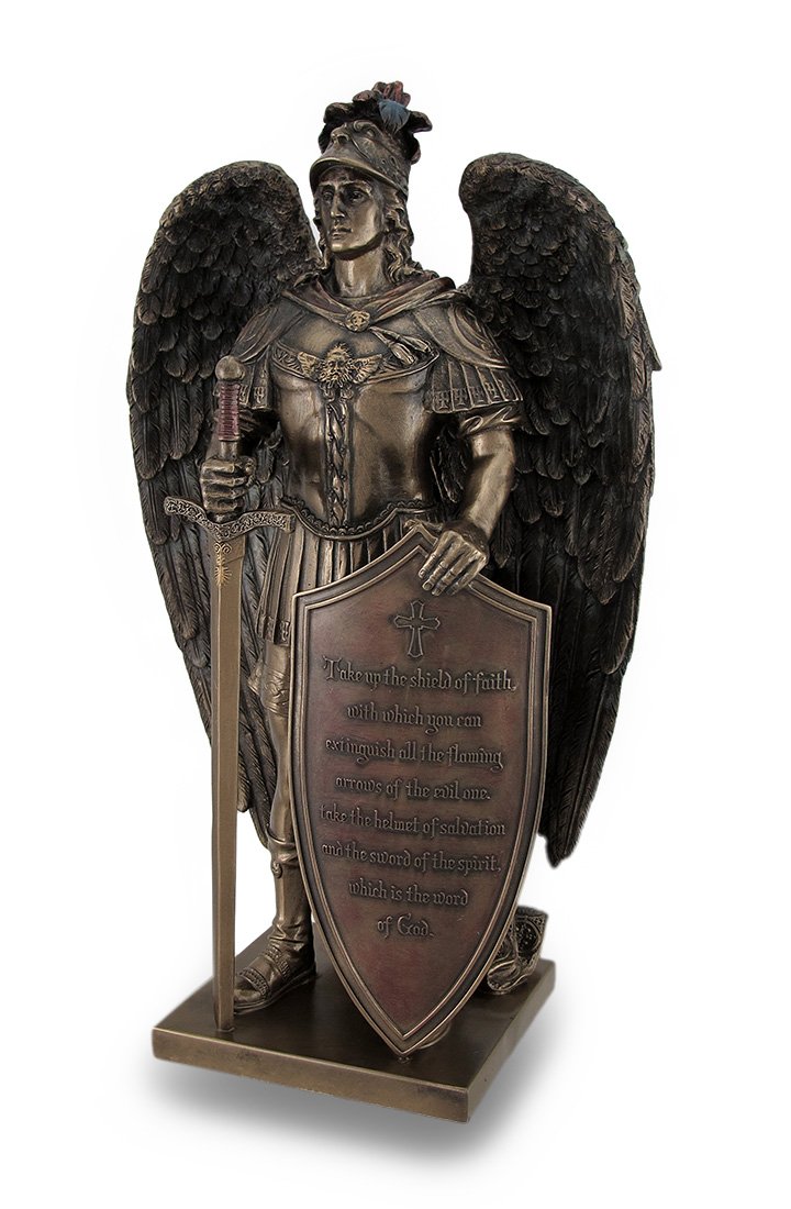 Zeckos Faith Warrior Angel Statue with Bible Verse - Home & Office Decor