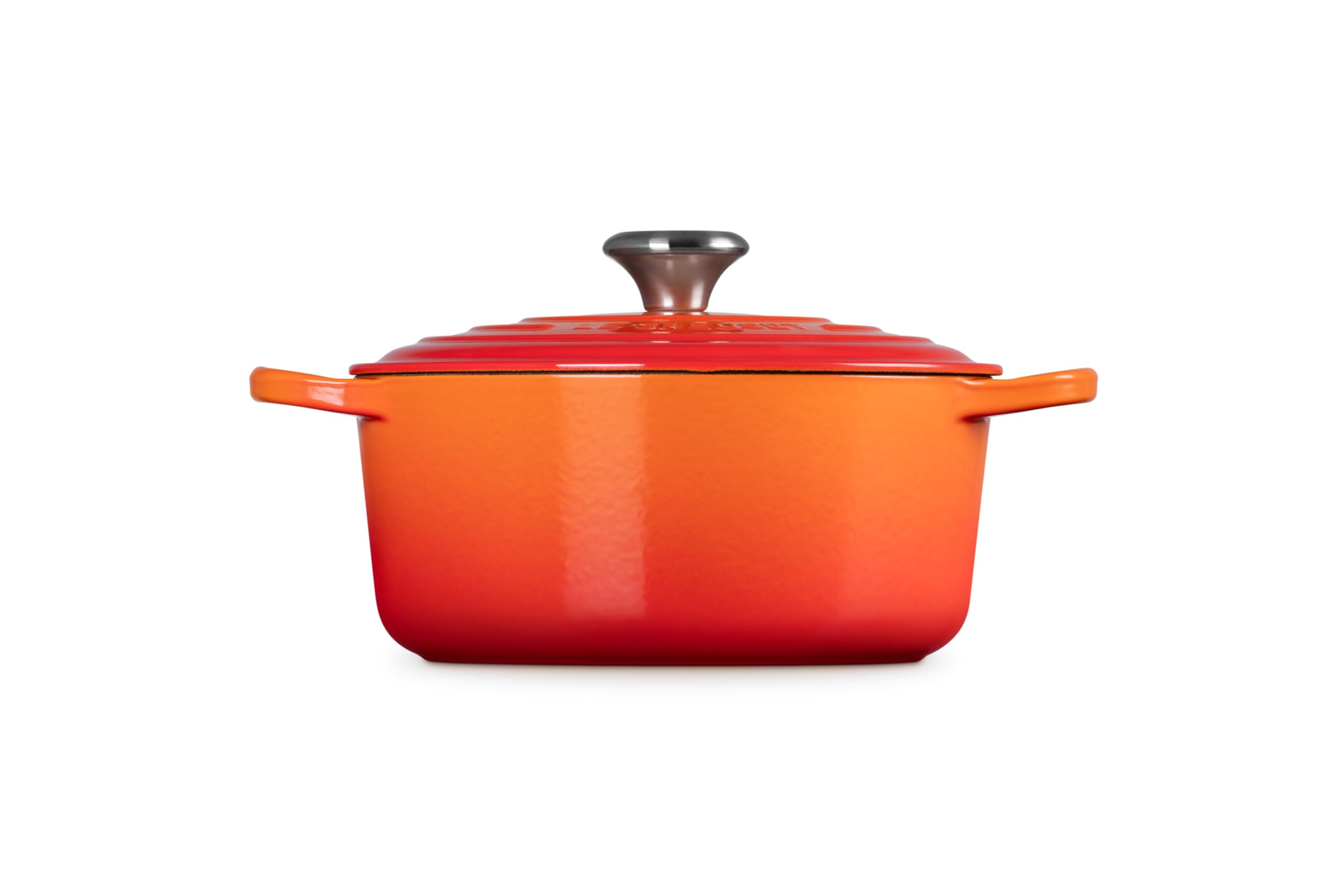 Le Creuset Signature Enameled Cast Iron Dutch Oven 4.5 Quart Round Pot - Flame Color for Braising, Roasting & Baking - Perfect for Soups, Stews & Family Dinners