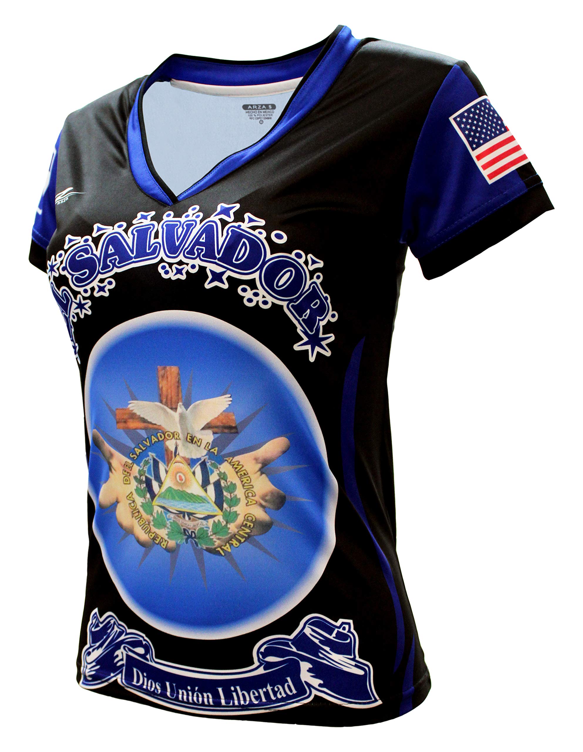 El Salvador Women's Fan Jersey - Black Soccer Jersey for Women - Perfect for Games, Parties & Supporting Your Team