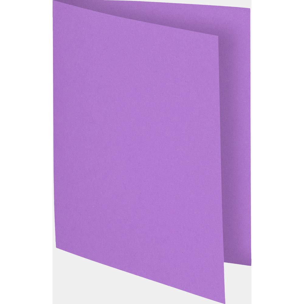 Exacompta Forever Collection Flash Square Cut Folders - 220 x 310mm (A4 Size) - 80gsm Recycled Paper - Lilac (100 Pack) - Perfect for Office Organization, School Projects & Document Storage