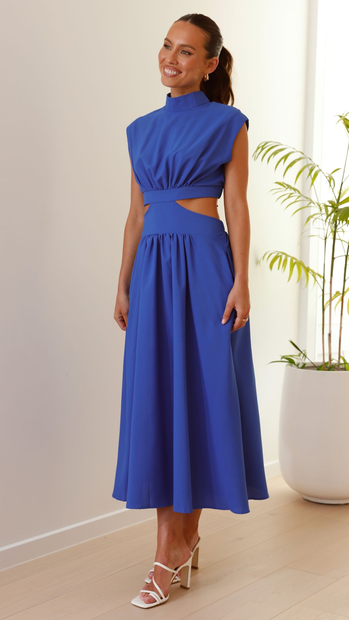 Maddison Midi Dress - Blue Flowy Summer Dress for Women | Perfect for Beach Vacations, Date Nights & Casual Outings