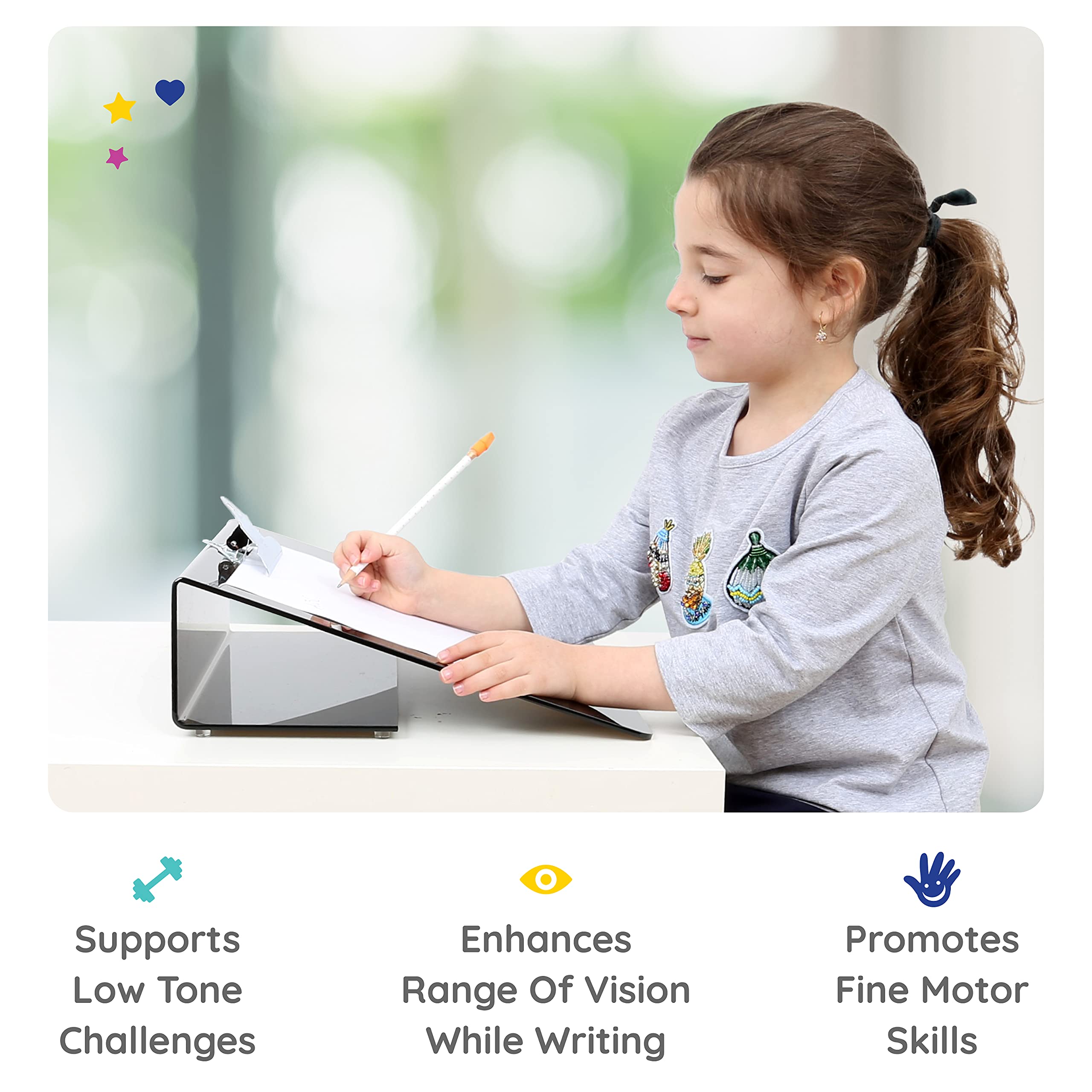 Large Write Slant Board for Kids - 14x15x5 Inch Non-Slip Writing Slope to Improve Handwriting & Posture - Ergonomic Writing Stand for School & Homework - Perfect for Classroom, Homeschool & Occupational Therapy