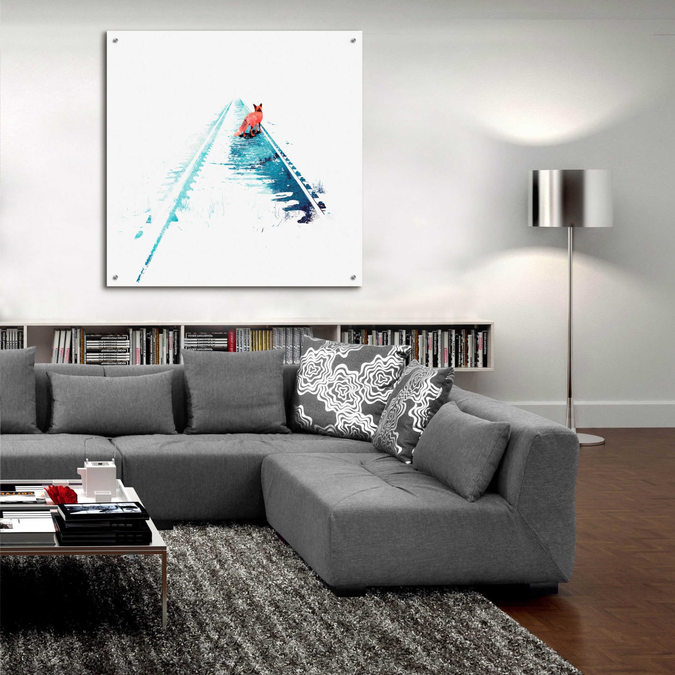 Robert Farkas 'From Nowhere to Nowhere' Acrylic Glass Wall Art - 36x36 Inches Modern Abstract Painting for Living Room, Office & Gallery Decor