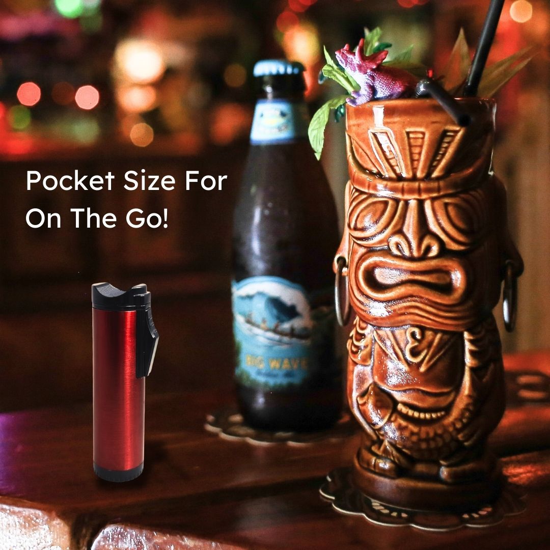 Premium Visol Hades Triple Torch Cigar Lighter - Red Lacquer Finish - Windproof Butane Flame for Cigars, Cigarettes & Outdoor Use - Perfect for Smoking Enthusiasts & Gifts