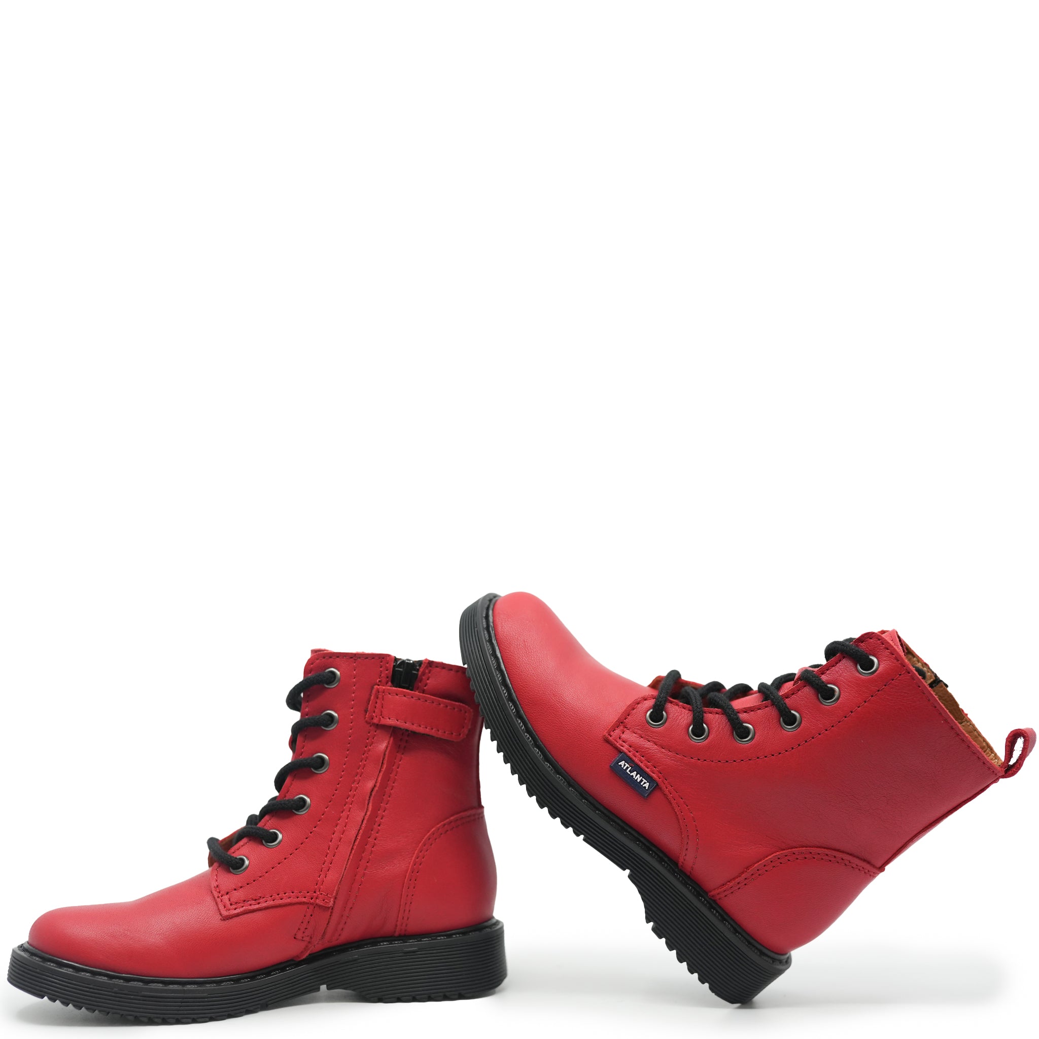 Atlanta Moccasin Red Leather Bootie - Women's Comfortable Slip-On Ankle Boots for Casual Wear, Office & Fall Fashion