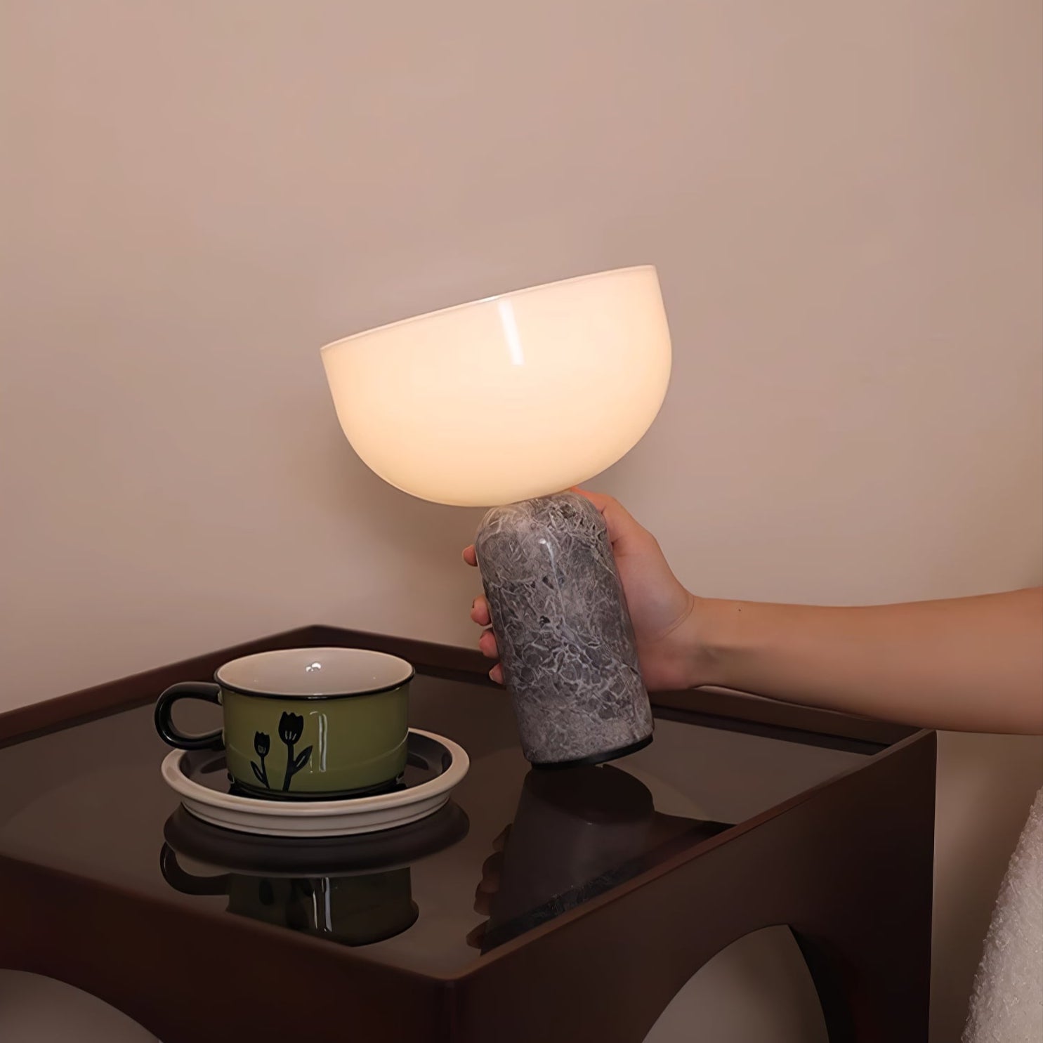 Arno Sphere Marble Table Lamp - Modern Decorative Lighting for Living Room, Bedroom & Office - Elegant Home Decor & Gift Idea