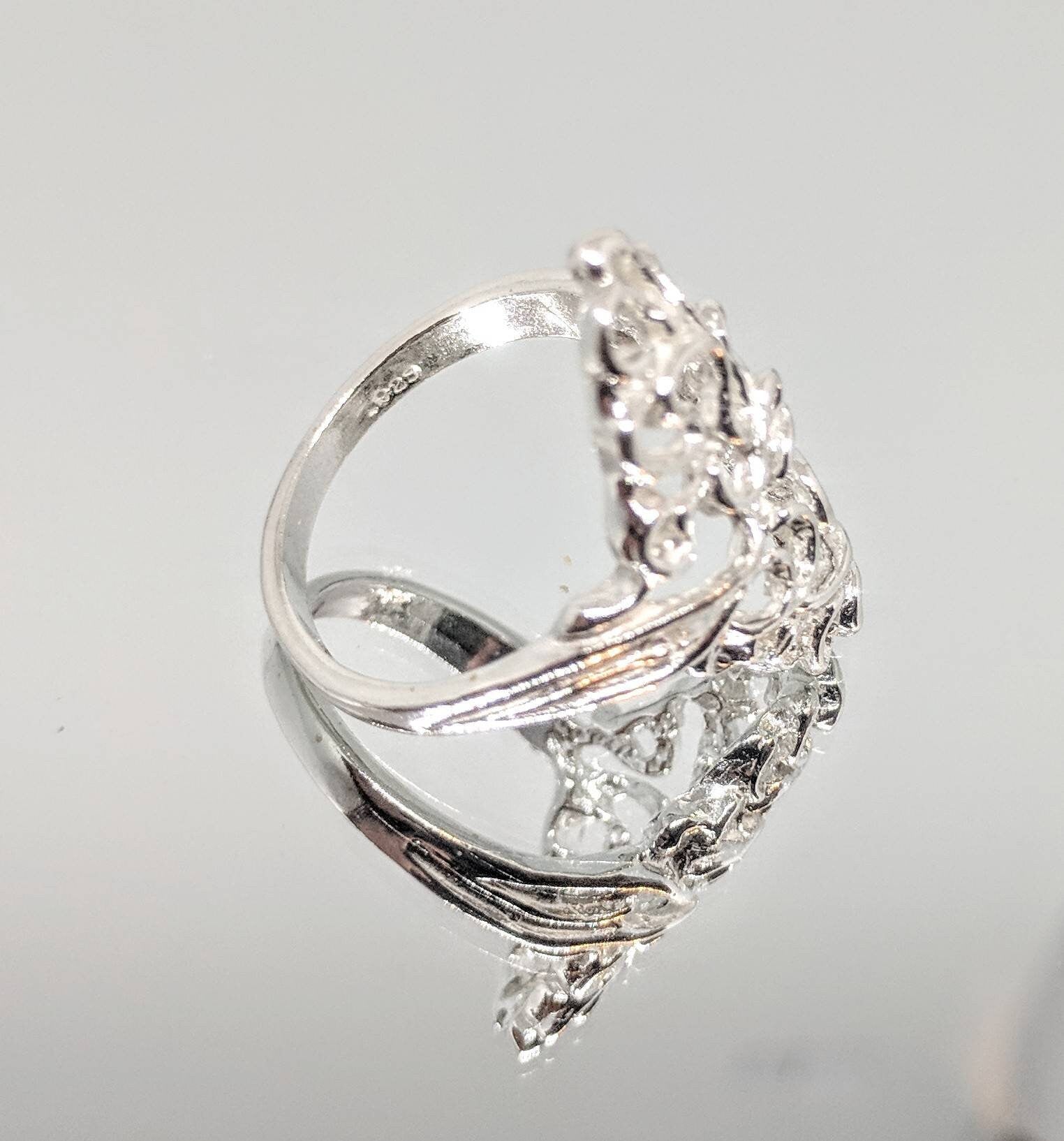 14K Gold or Sterling Silver Filigree Freeform Ring - Size 7 DIY Jewelry Setting, Elegant Fashion Ring 168-068/148-068 - Perfect for Weddings, Parties & Special Occasions