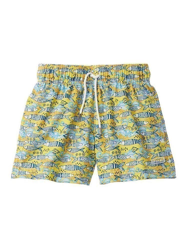 Azul Portuguese Fish Swim Shorts for Men - Quick Dry Beach Swim Trunks with Pockets | Perfect for Swimming, Surfing, and Summer Vacation