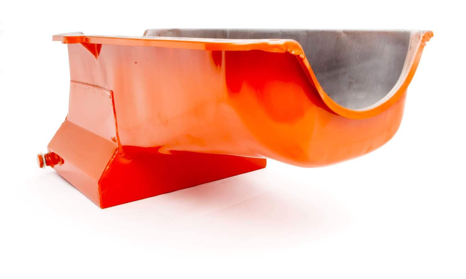 Chevy Drag Racing Oil Pan R9731 - 7 Quart Capacity, Orange Finish, Passenger Side Dipstick - Perfect for High-Performance Racing & Engine Upgrades