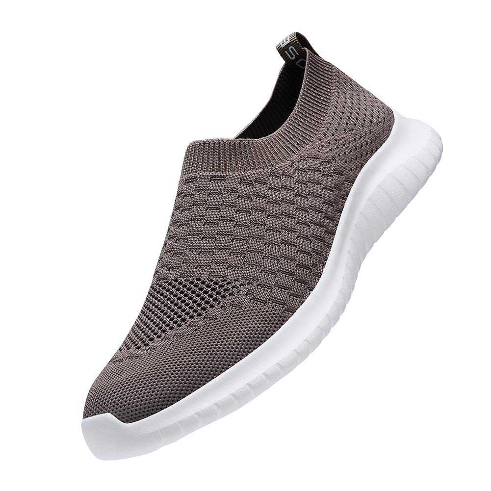 TIOSEBON Men's Slip-On Walking Shoes - Breathable Knit Mesh Tennis Sneakers for Men - Lightweight Comfortable Casual Shoes for Walking, Running, Gym & Daily Wear