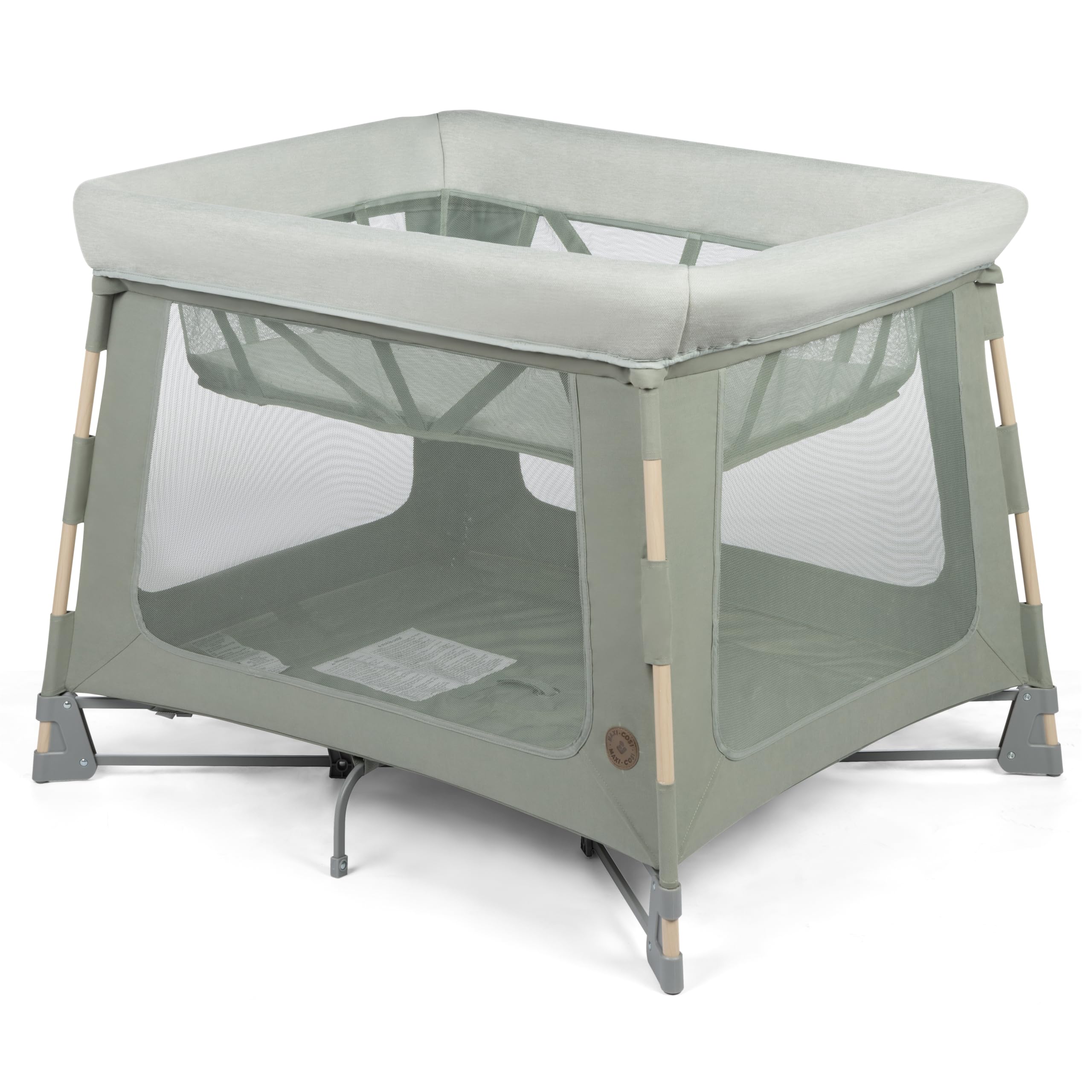 Maxi-Cosi Swift Baby Playpen with Mat - Portable Play Yard with Bassinet for Infants & Toddlers | Indoor & Outdoor Safe Play Space | Classic Green