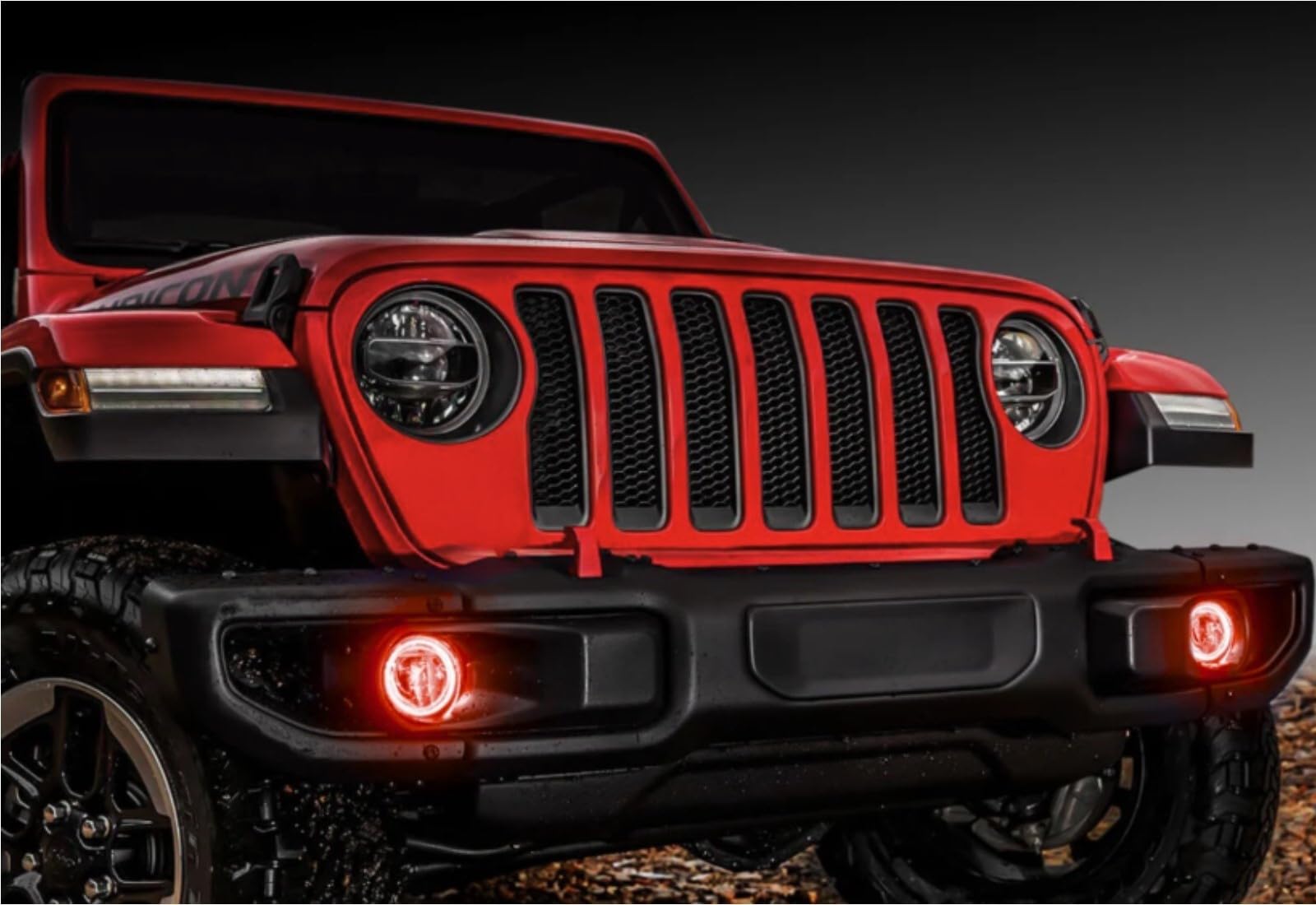 ORACLE Lighting 5847-003 Pair of 20W LED Fog Lights for 2018-2024 Jeep Wrangler JL - Red - Rugged & Durable Off-Road LED Lights - High Performance Lighting for Night Driving & Off-Road Adventures