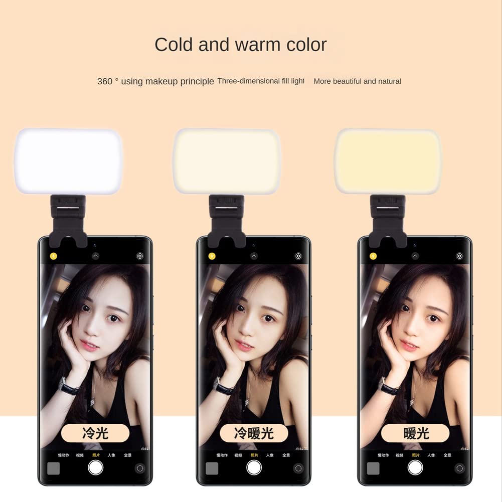 Mini LED Selfie Light for Mobile Phones - 2700K-6500K Adjustable Brightness, Computer Fill Light for Video Conference & Live Streaming - Perfect for YouTube, TikTok, Zoom Calls & Home Office