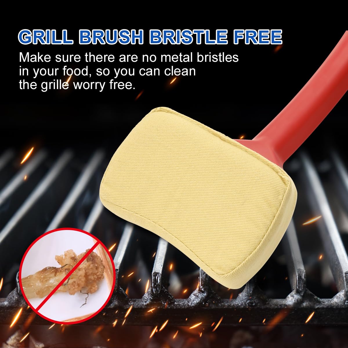 LANMU BBQ Replaceable Scraper Cleaning Head for GR-Scraper-S - Bristle-Free Grill Brush Replacement Head for Cast Iron & Stainless Steel Grates - Safe & Durable Grill Cleaning Tool for Outdoor BBQ, Camping & Backyard Cooking