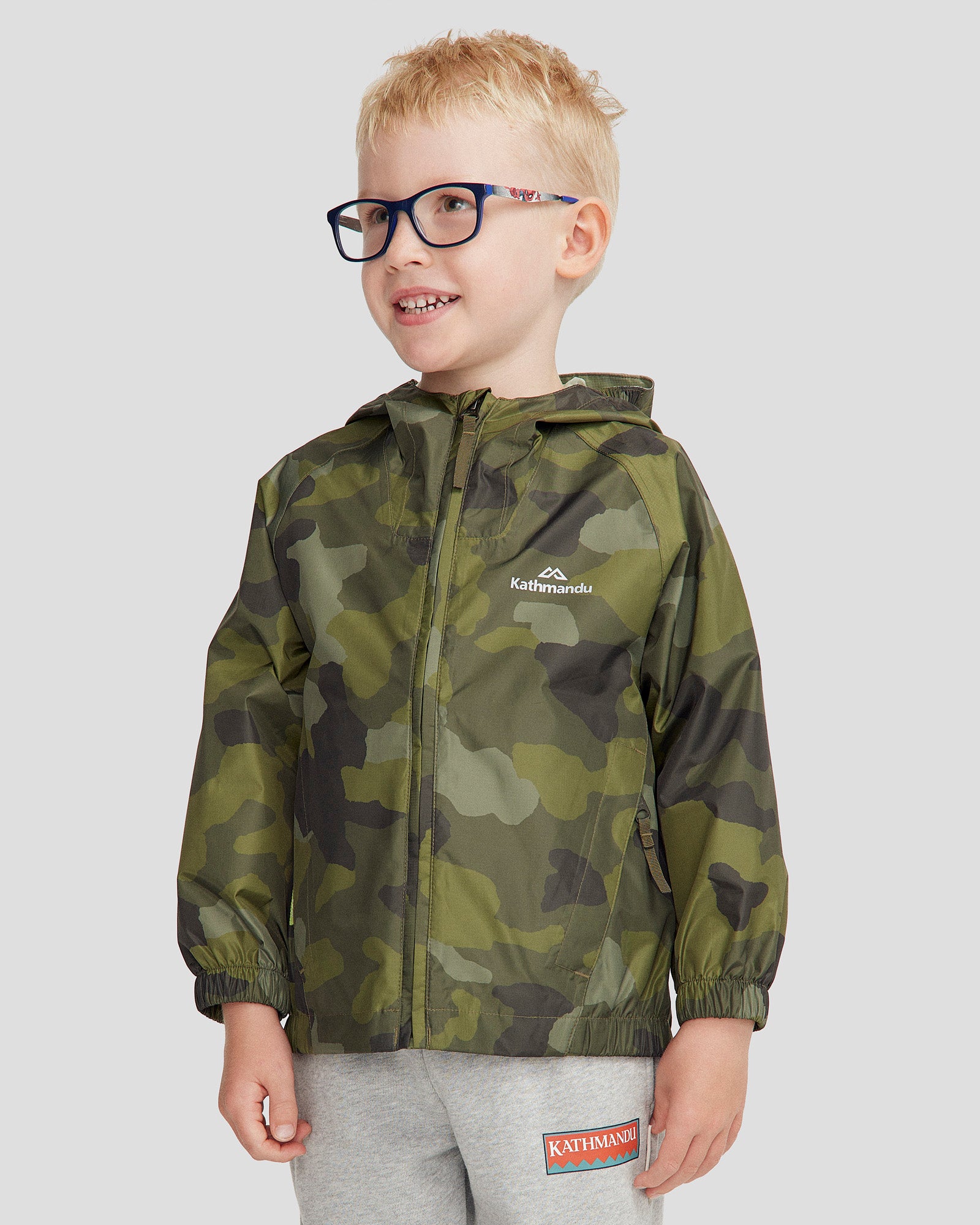 2L Kids Rain Jacket - Light Moss Tree Camo Print Waterproof Jacket for Boys & Girls | Perfect for Outdoor Play, School & Rainy Day Adventures