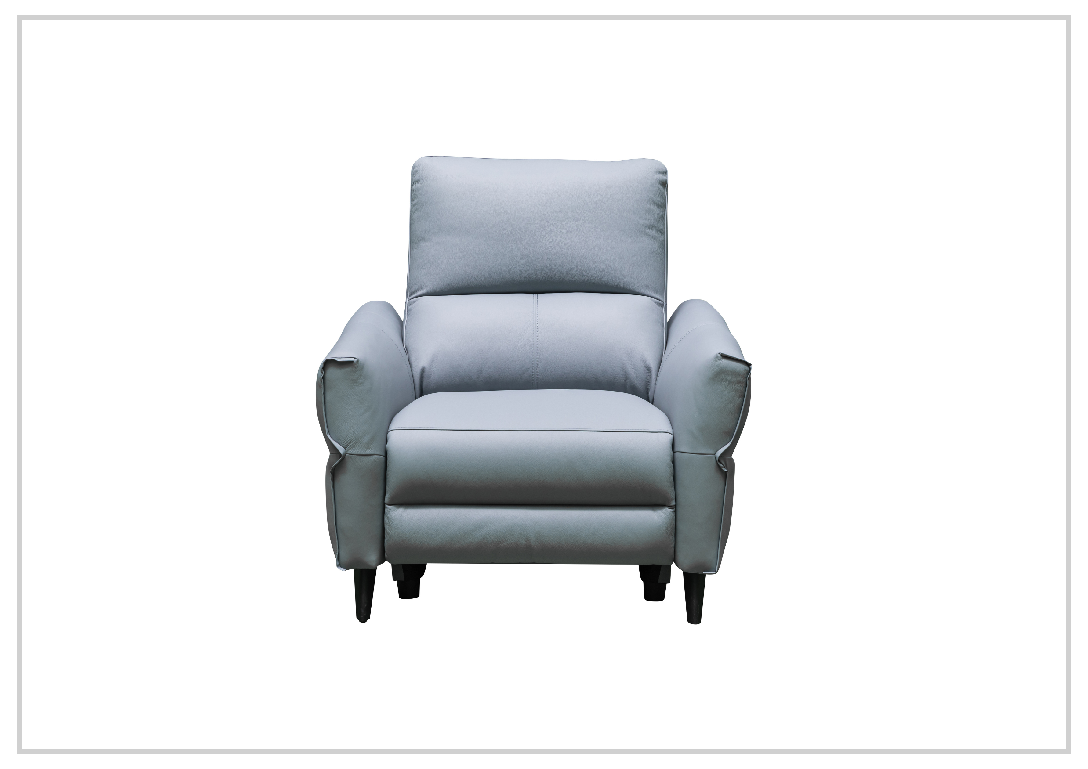 Klaussner Serenita Genuine Leather Power Recliner Chair - Blue - Living Room Reclining Sofa for Home Theater & Relaxation